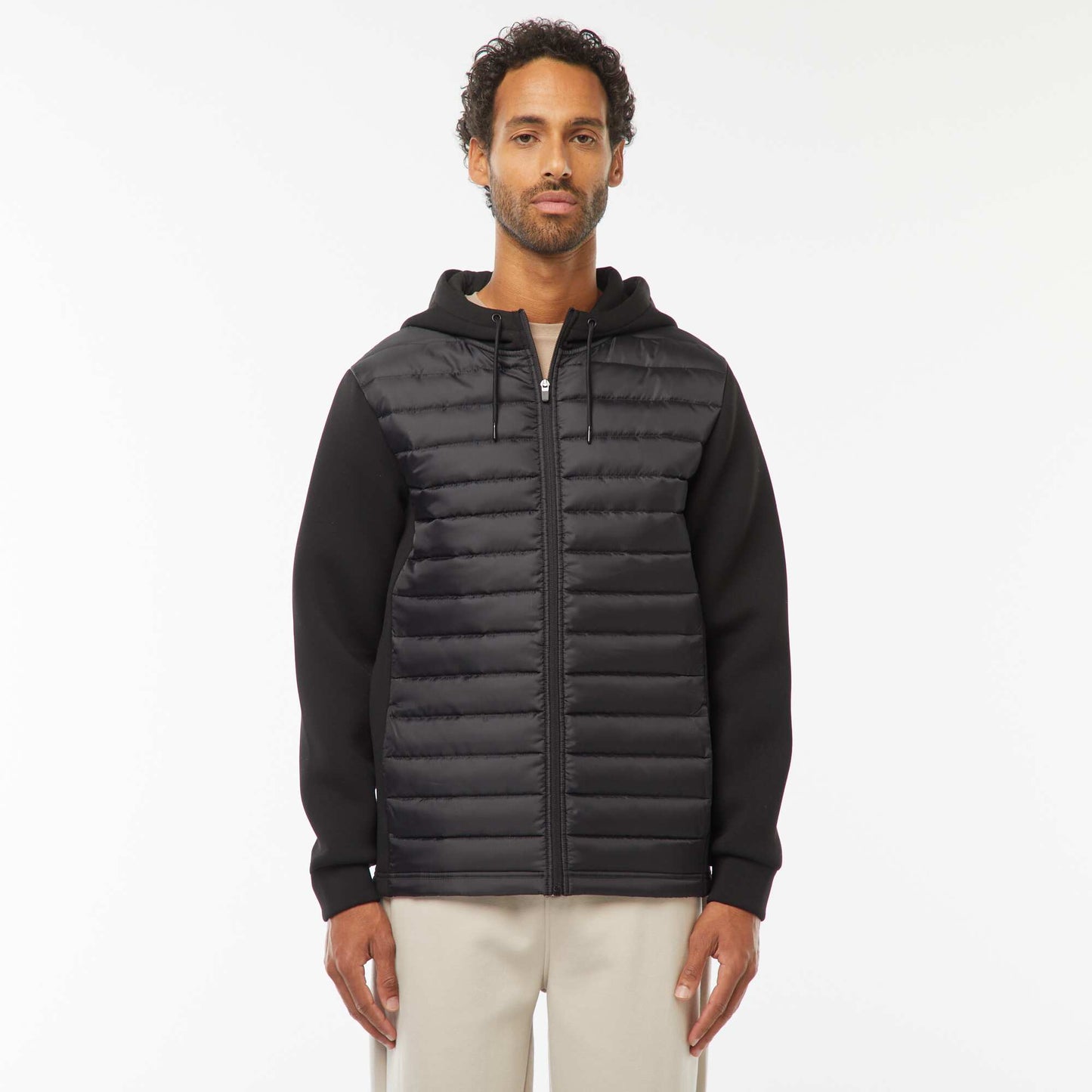 Sweat en néoprène et doudoune NOIR