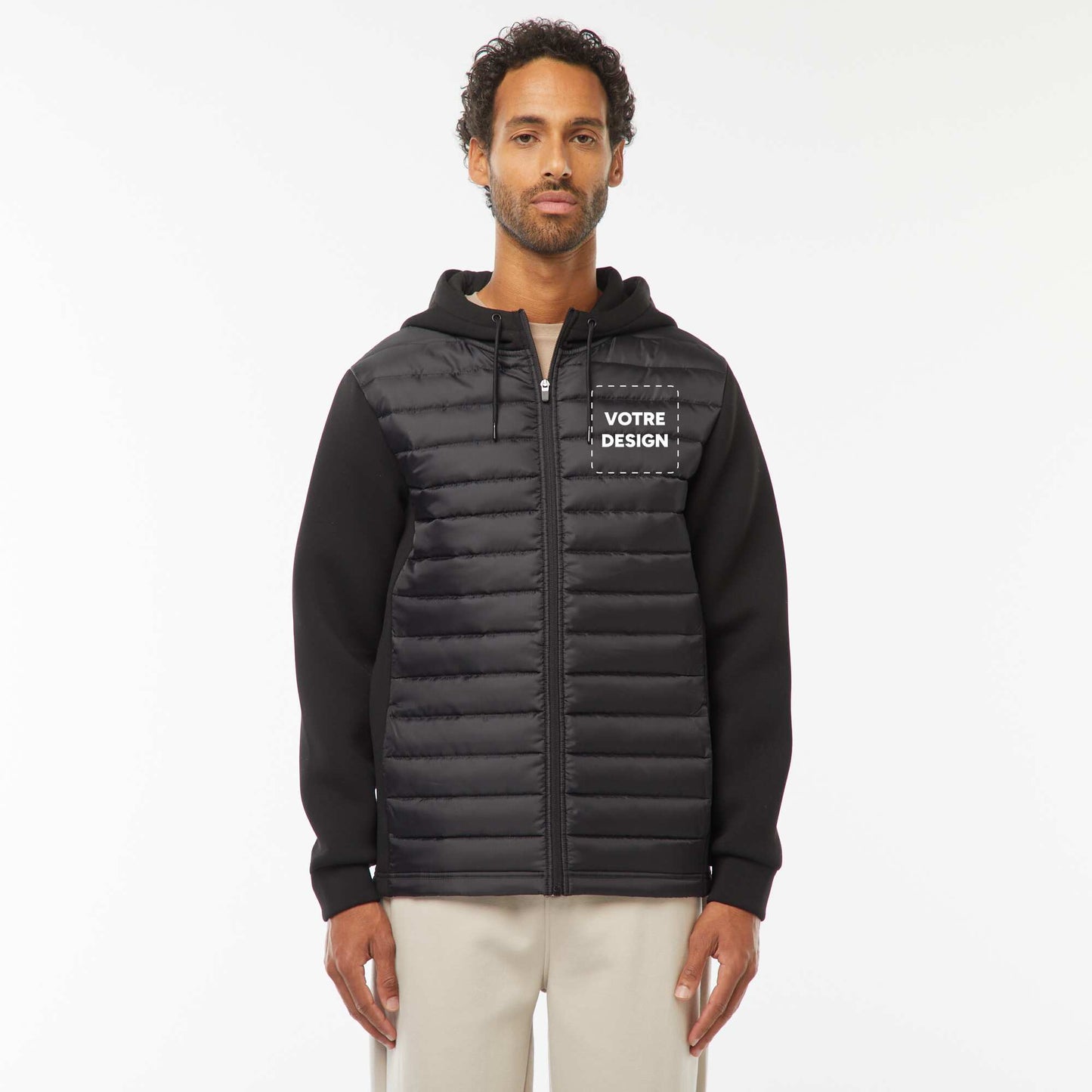 Sweat en néoprène et doudoune NOIR