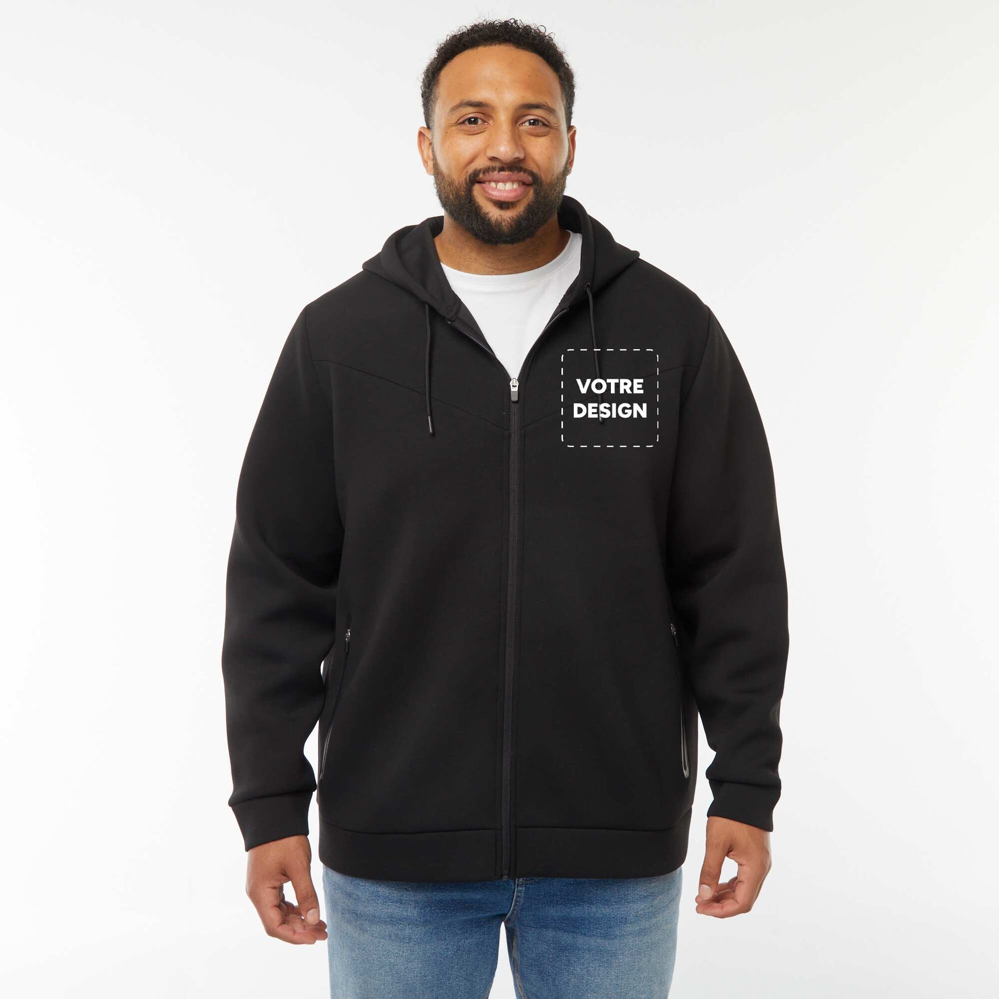 Sweat zippé en néoprène - unisexe NOIR