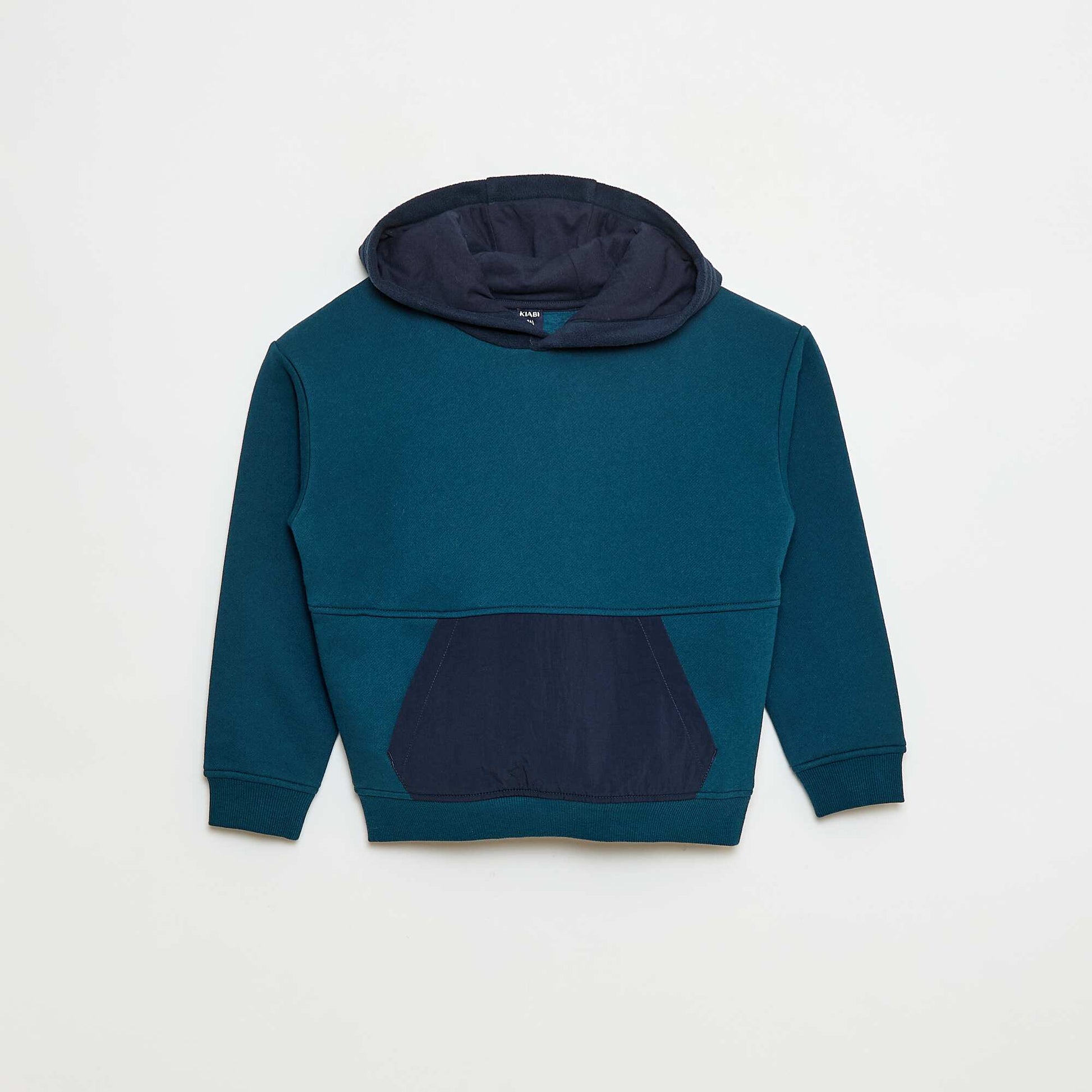 Sweat à capuche loose en polaire BLEU