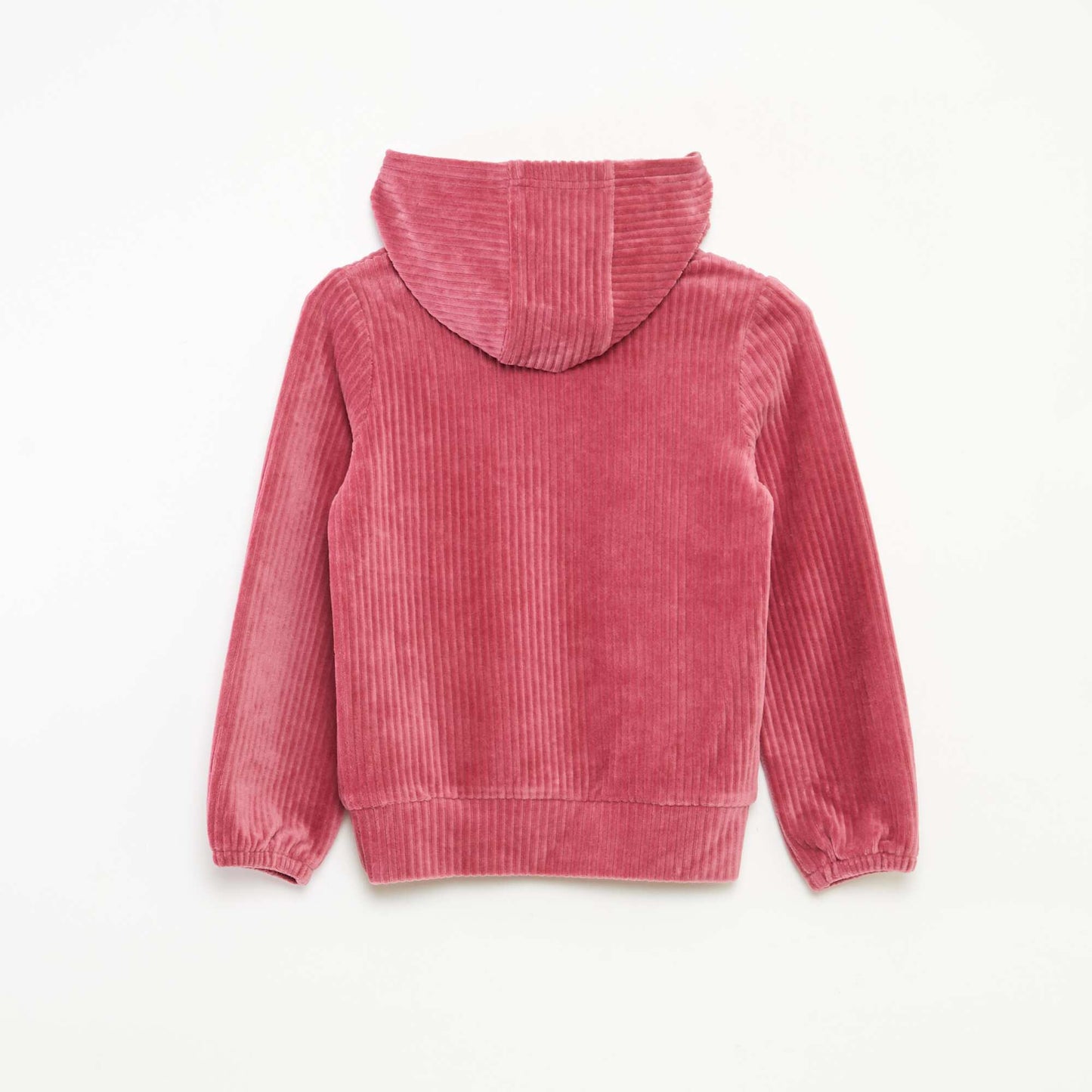 Sweat à capuche en velours côtelé ROSE