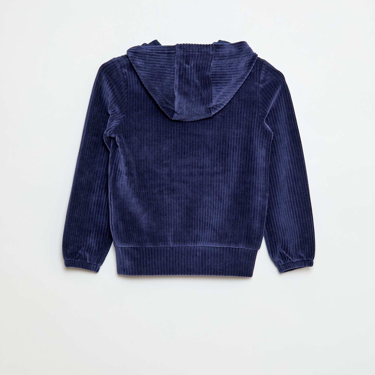 Sweat à capuche en velours côtelé BLEU