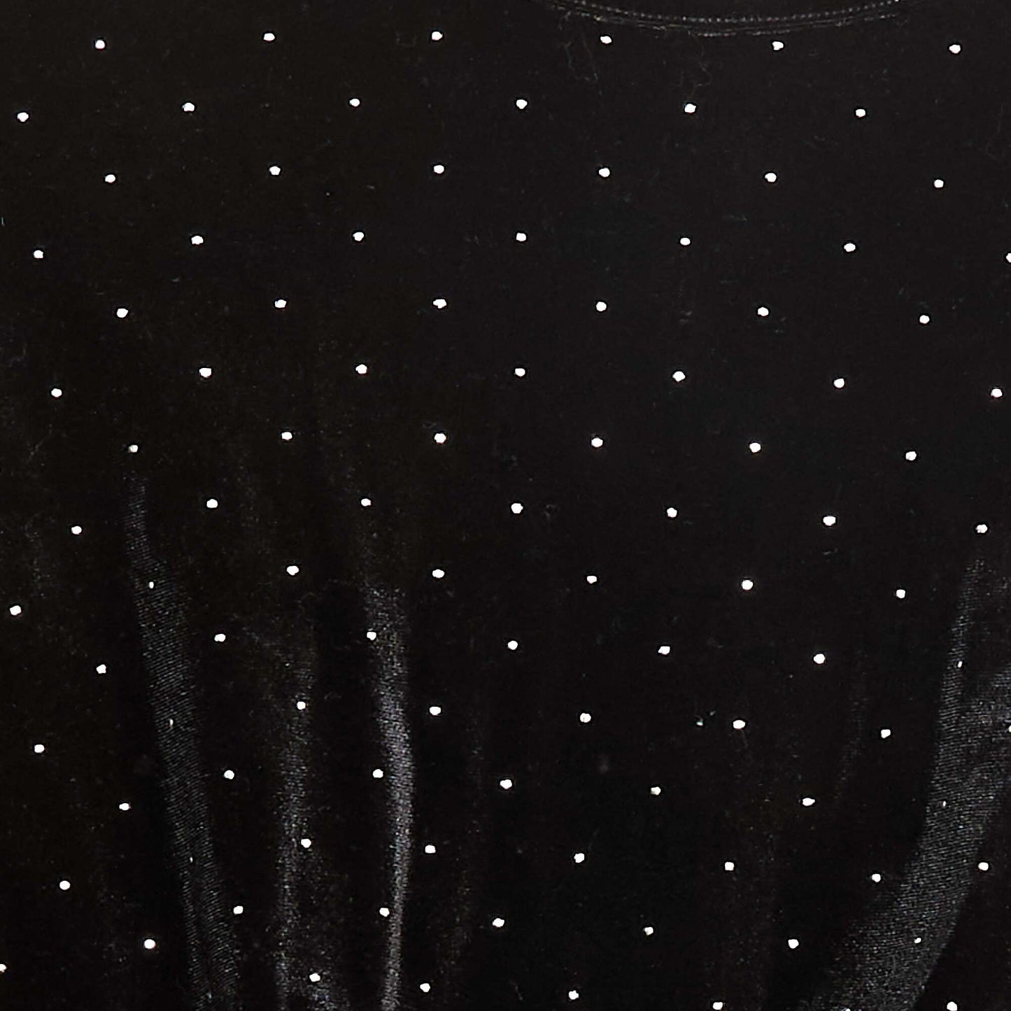 T-shirt en maille doudou avec strass NOIR