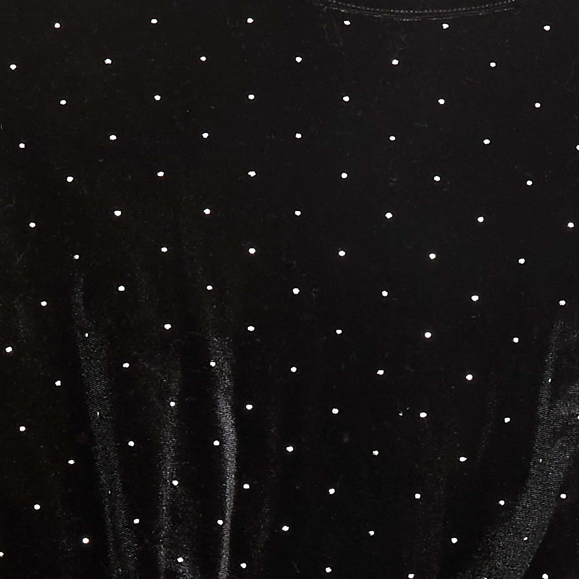 T-shirt en maille doudou avec strass NOIR