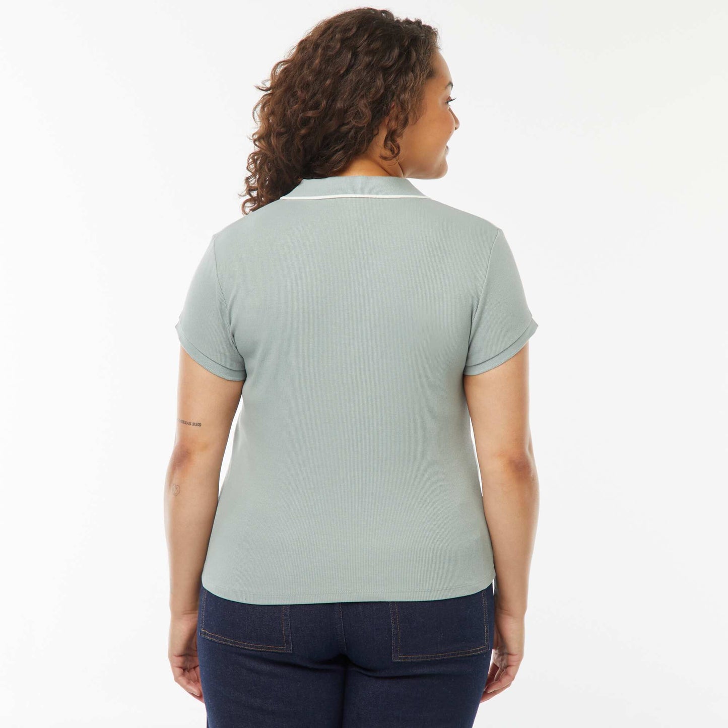 Polo maille côtelée 220 gr GRIS