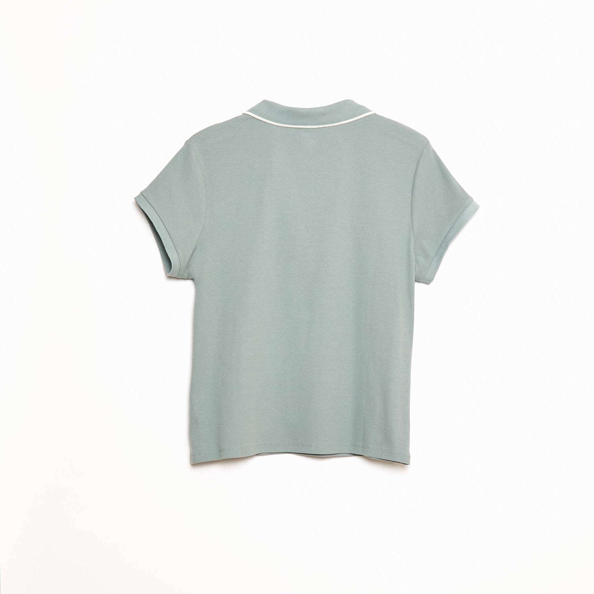 Polo maille côtelée 220 gr GRIS