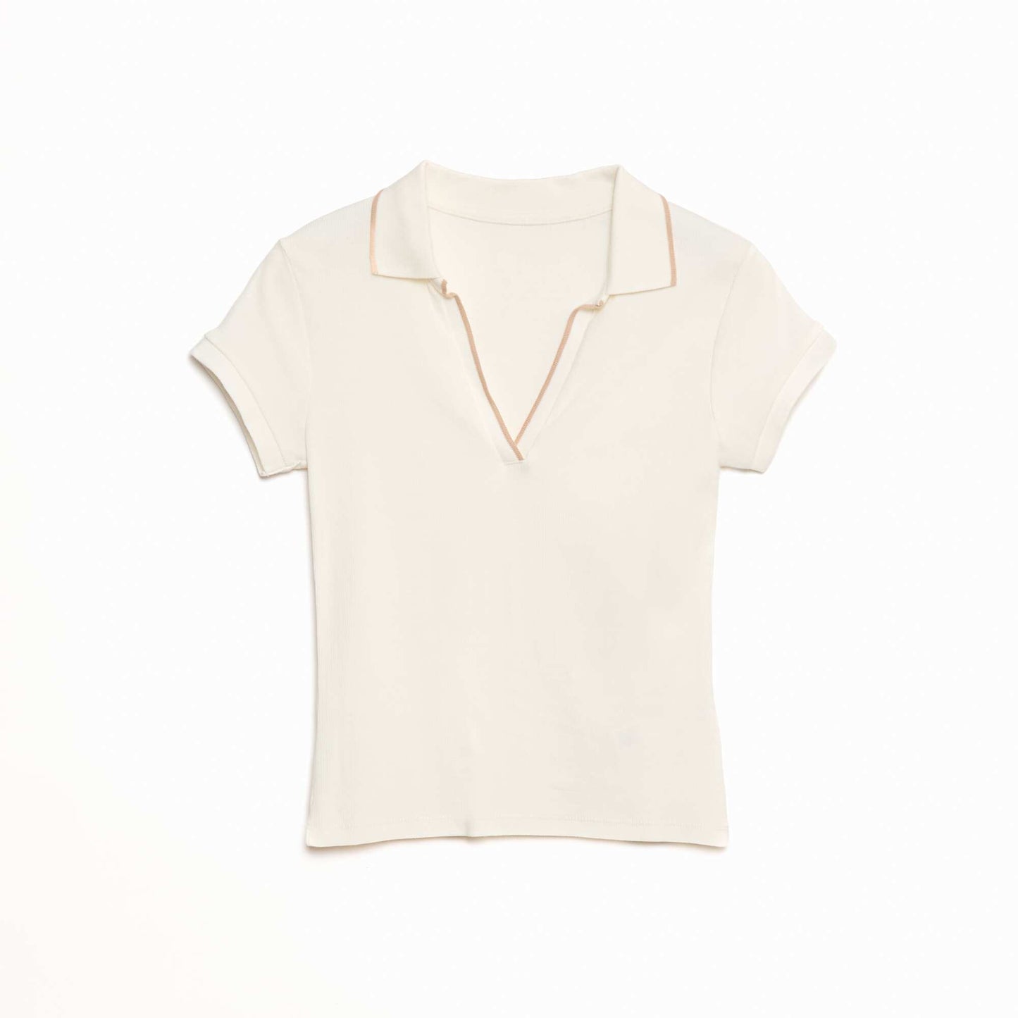 Polo maille côtelée 220 gr BLANC