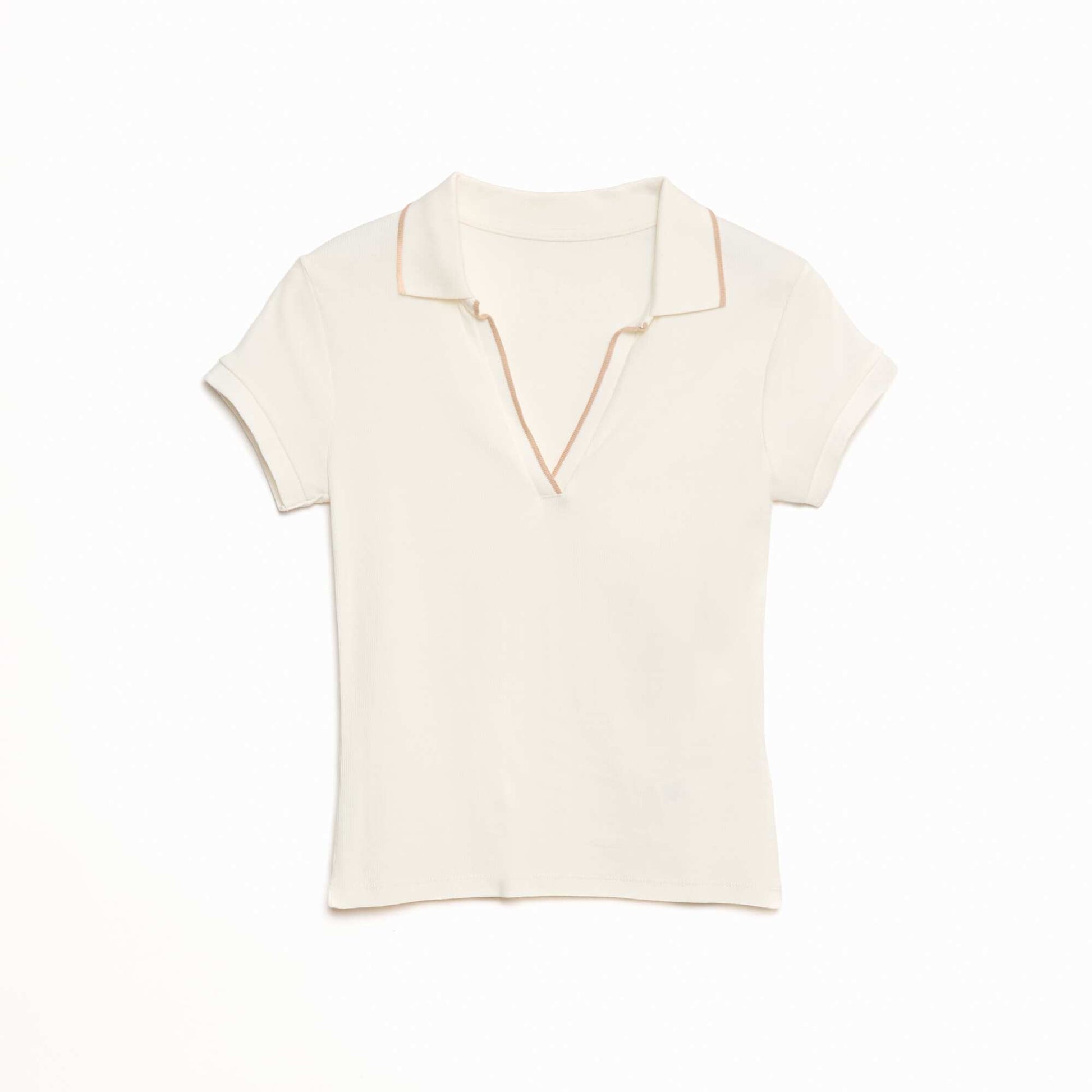 Polo maille côtelée 220 gr BLANC