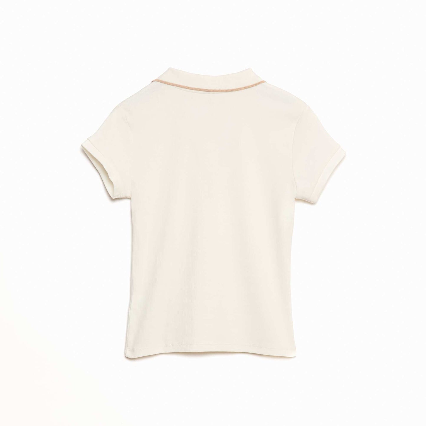Polo maille côtelée 220 gr BLANC