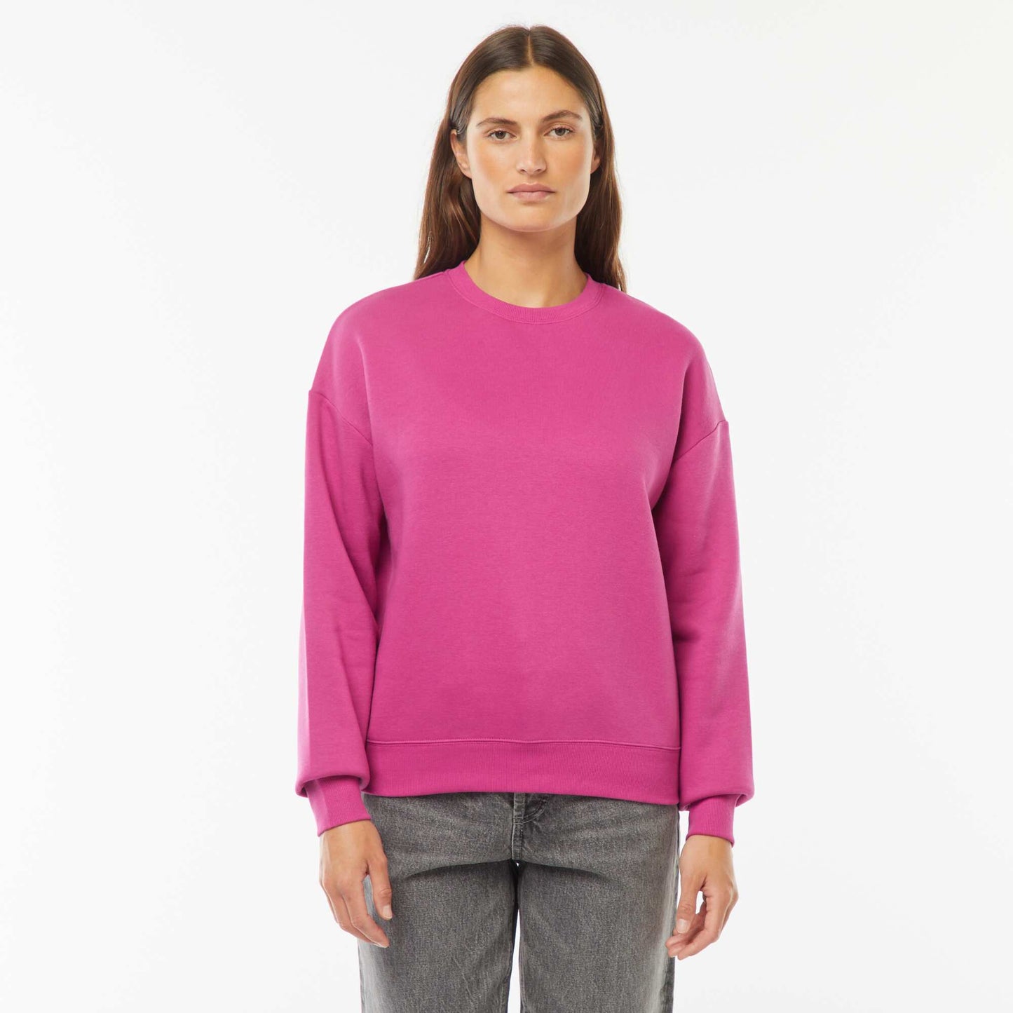 Sweat col rond molleton 260 Gr ROSE