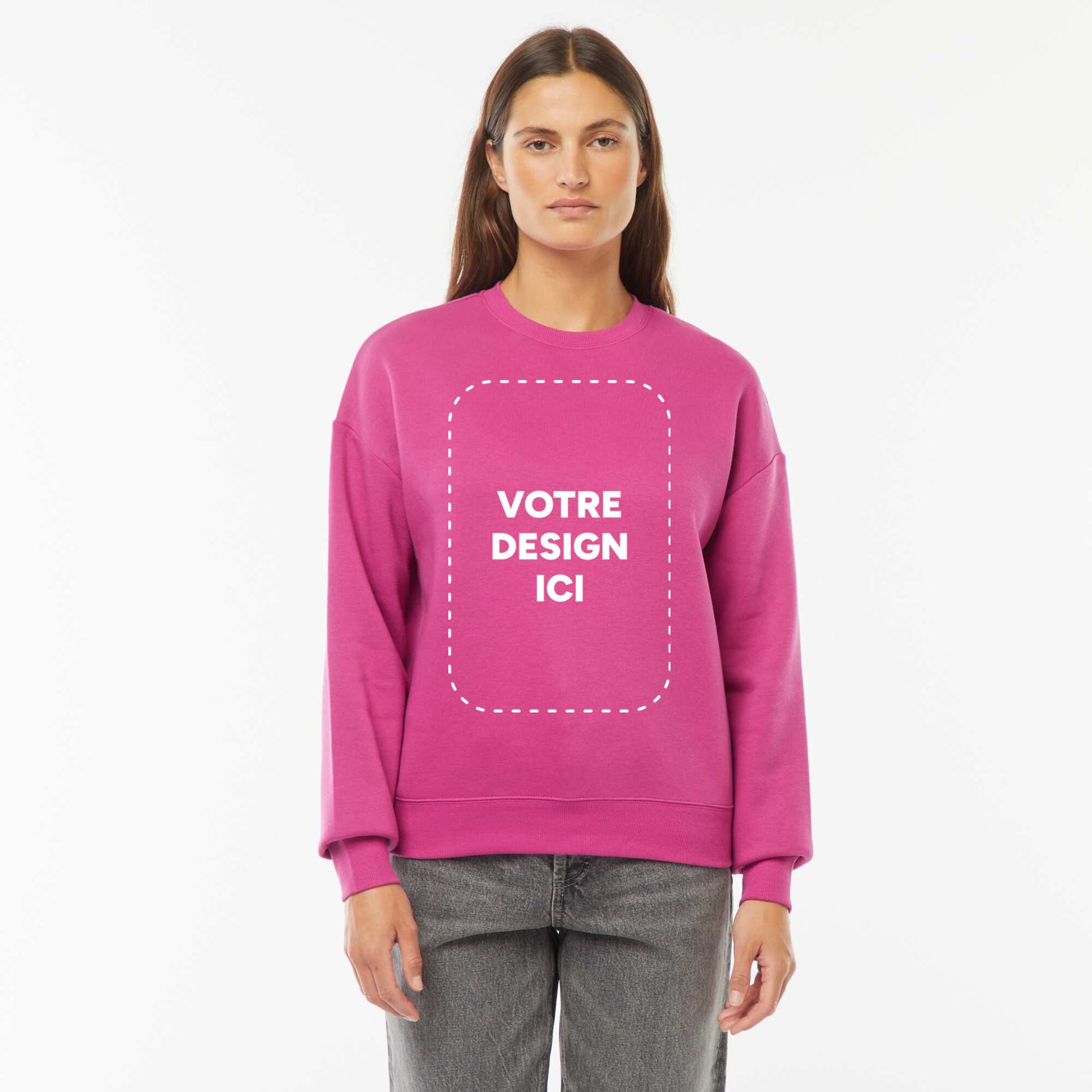 Sweat col rond molleton 260 Gr ROSE