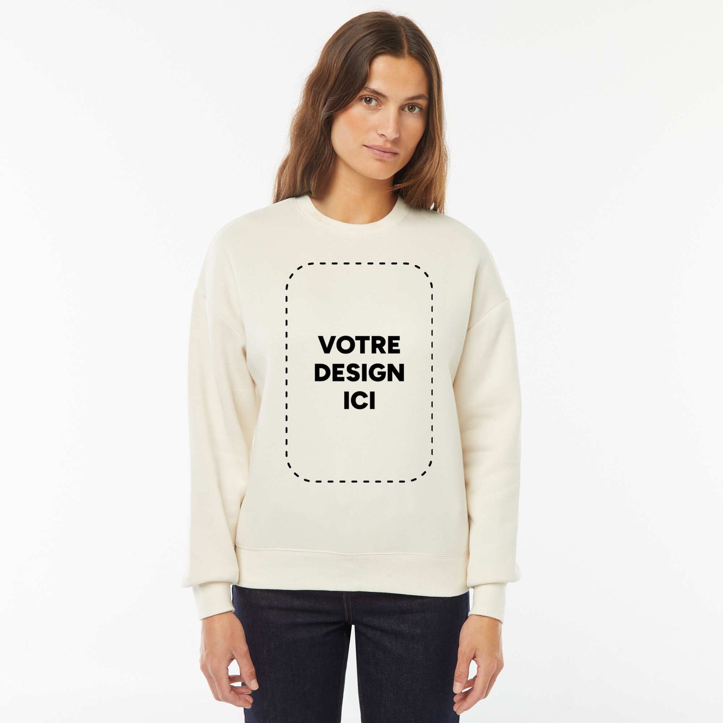 Sweat col rond molleton 260 Gr BLANC