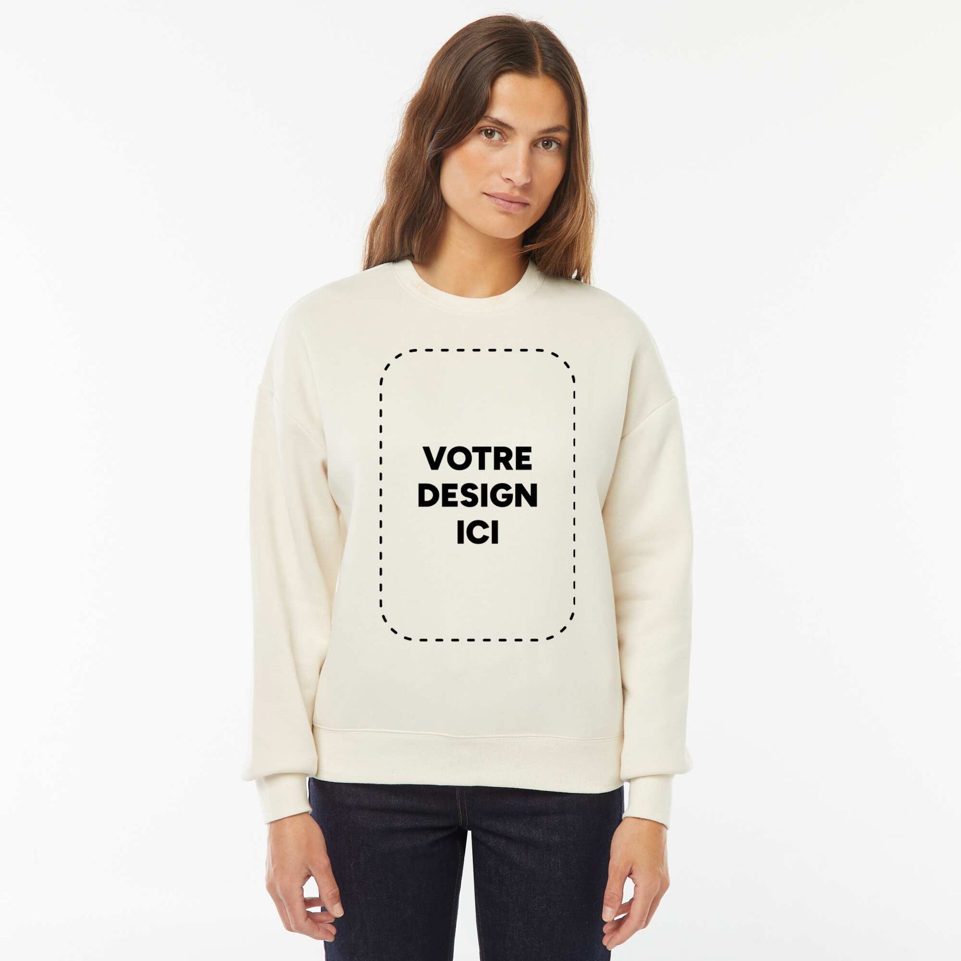 Sweat col rond molleton 260 Gr BLANC