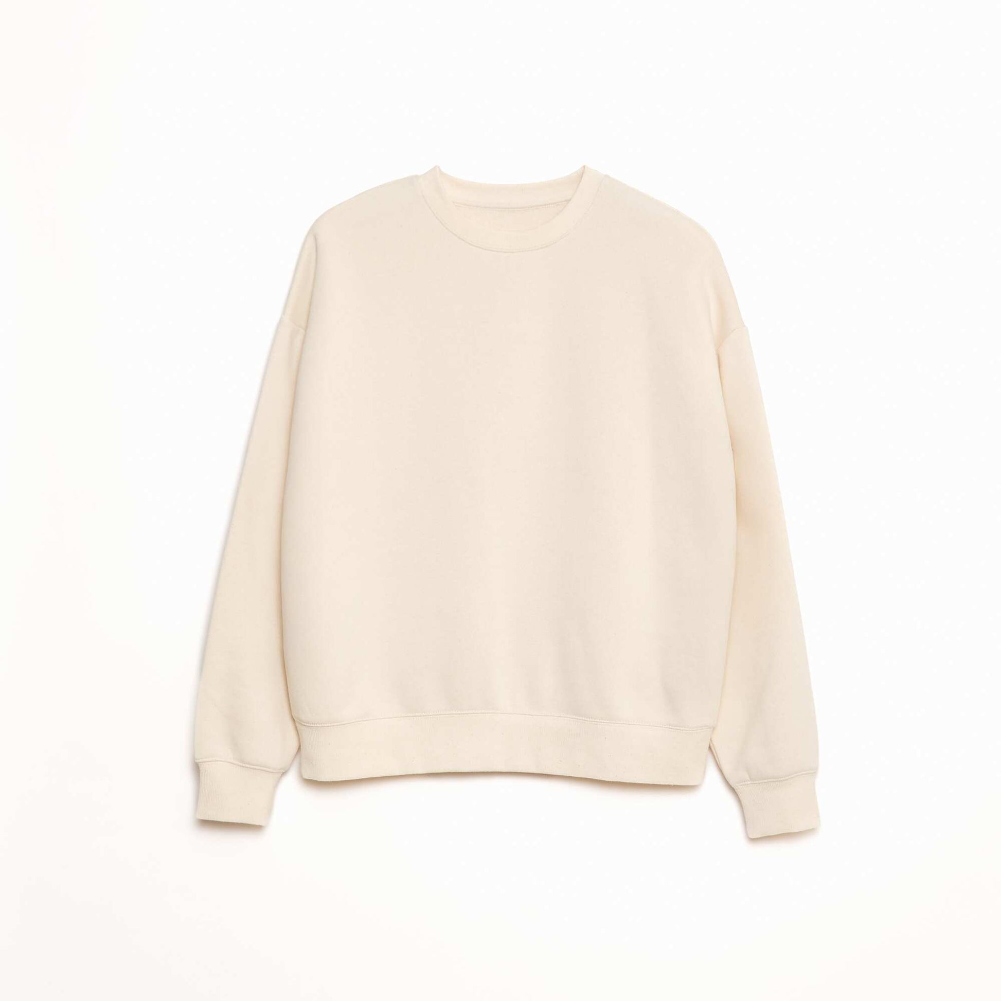 Sweat col rond molleton 260 Gr BLANC