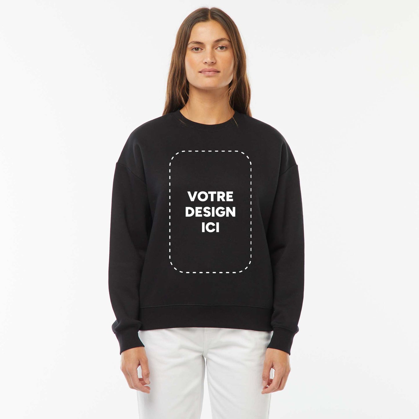 Sweat col rond molleton 260 Gr NOIR