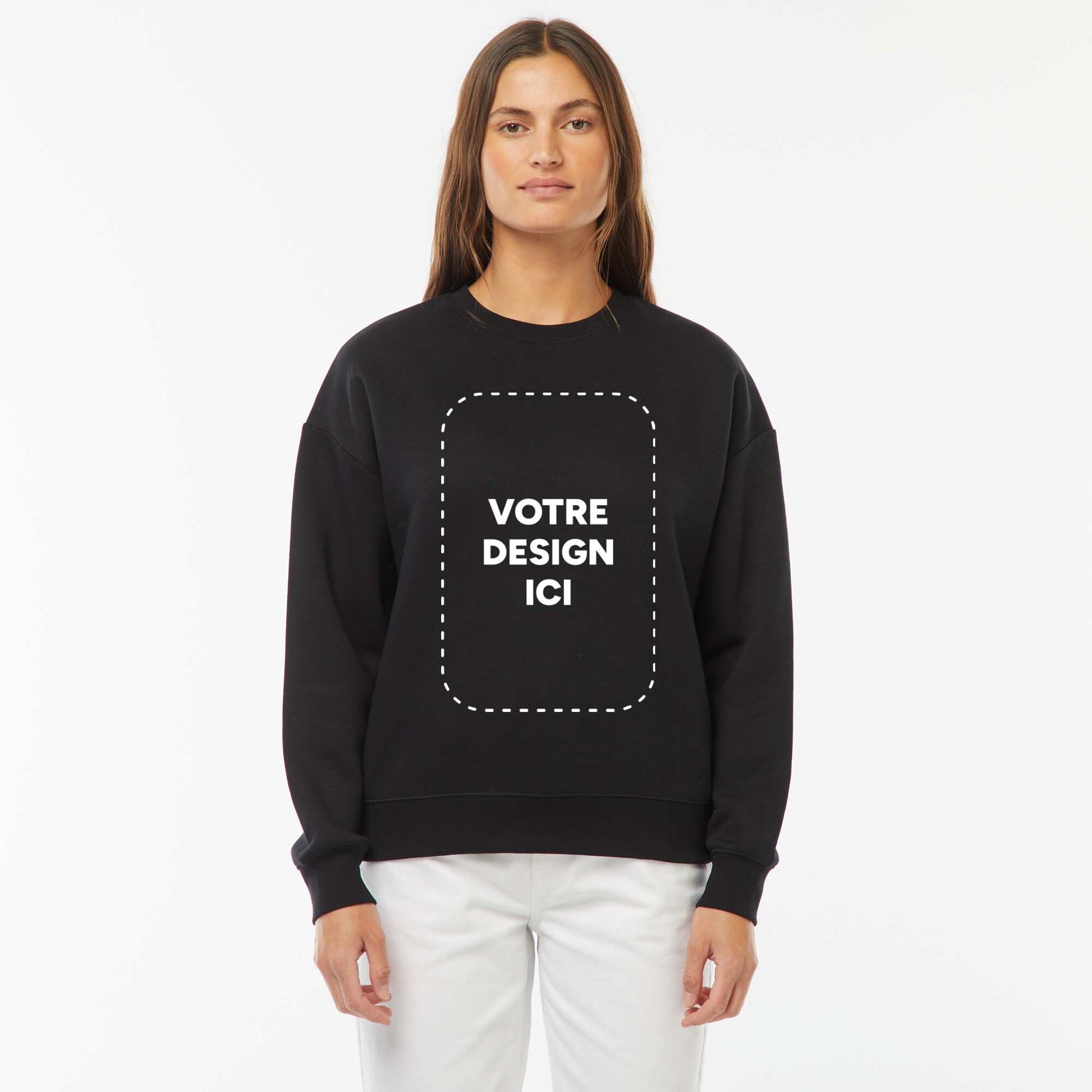 Sweat col rond molleton 260 Gr NOIR