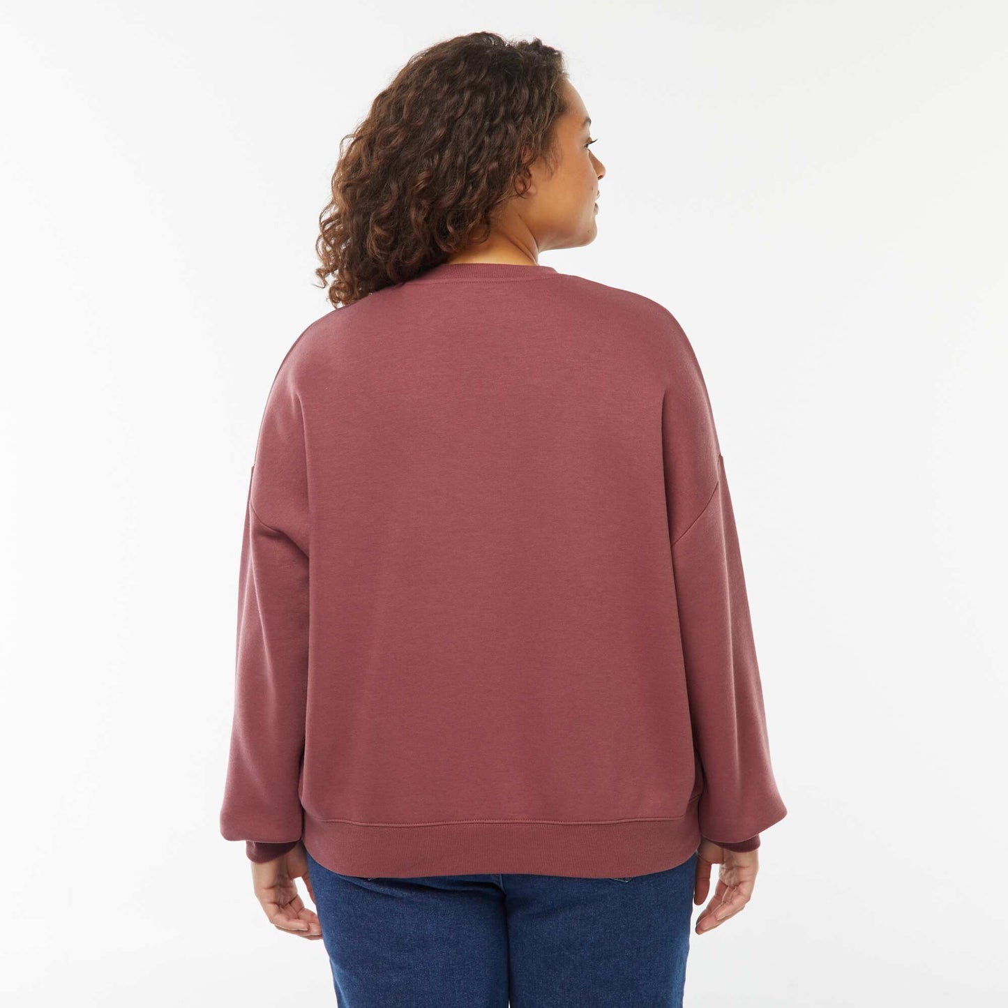 Sweat col rond molleton 260 Gr ROSE FONCé
