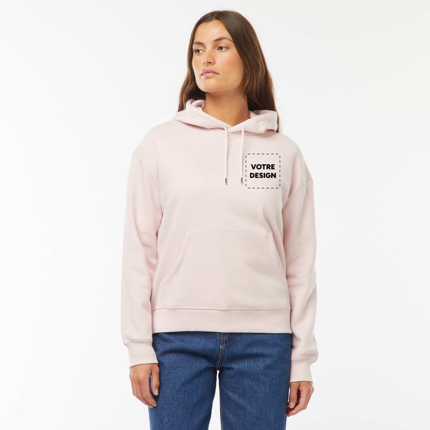 Sweat à capuche molleton 260 Gr ROSE