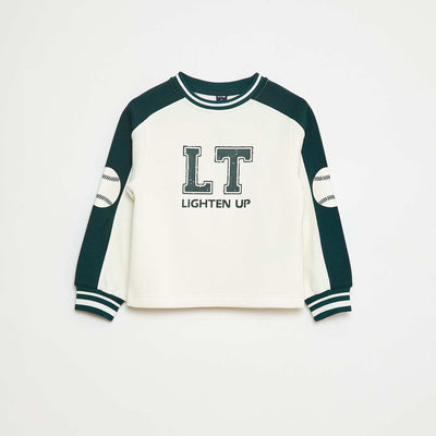 Sweat à motif bicolore VERT