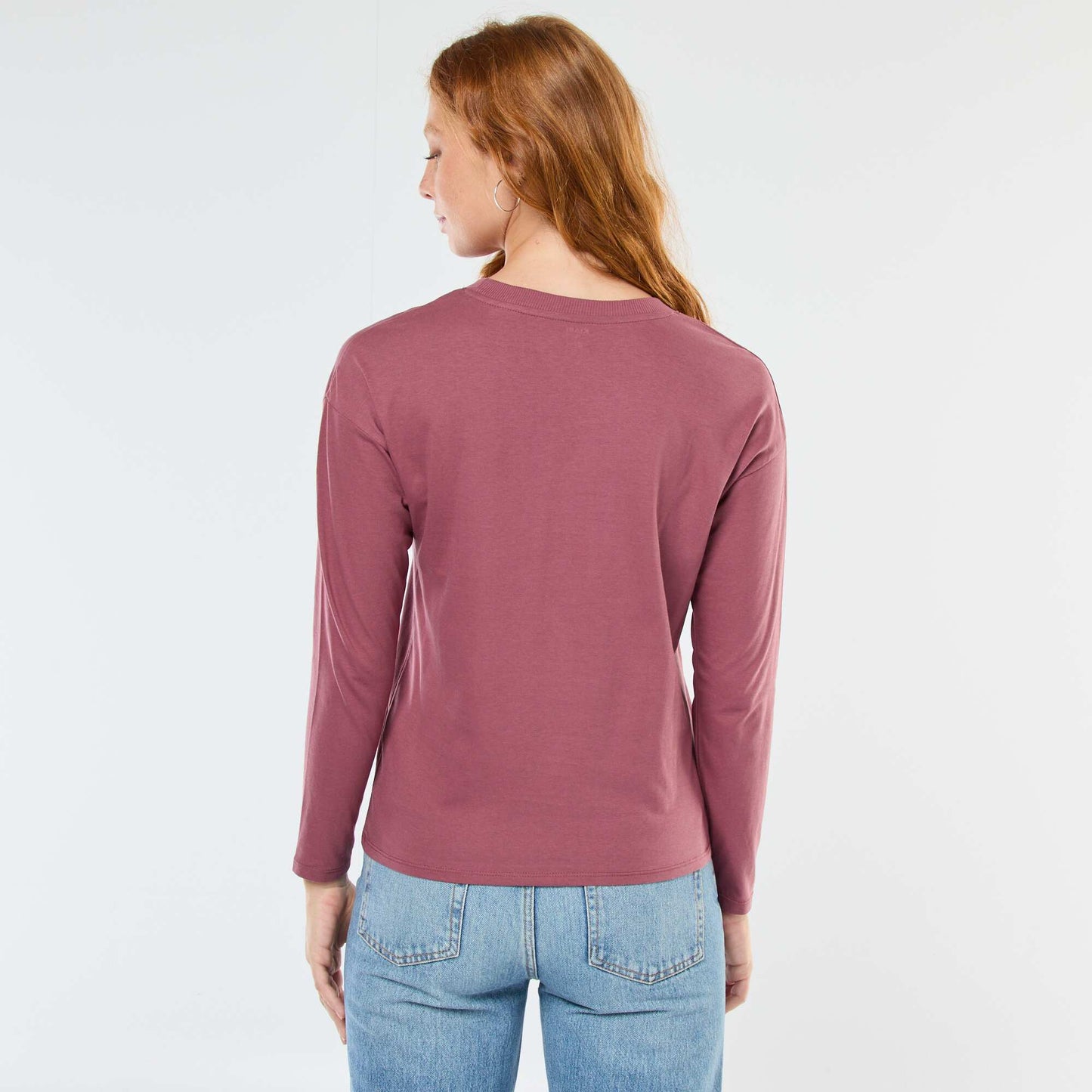 T-shirt à manches longue et col rond ROSE