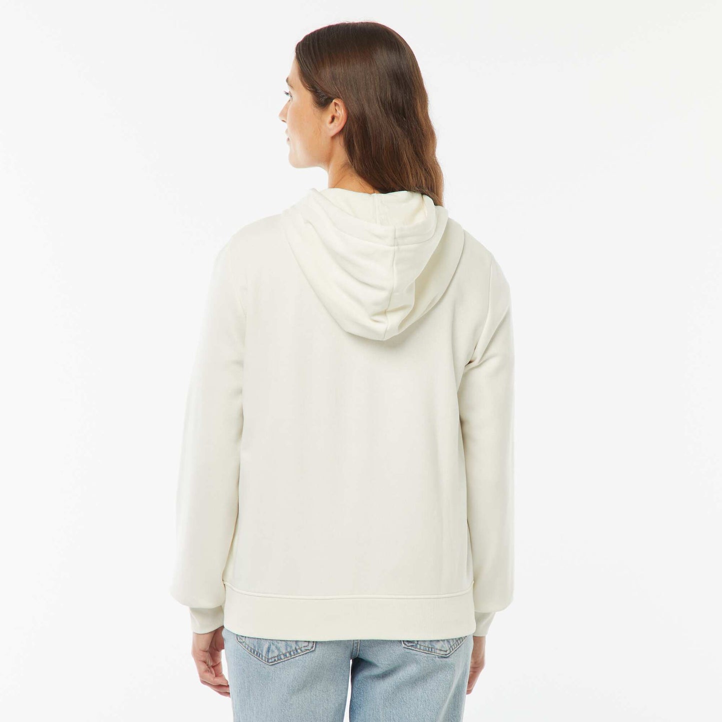 Sweat zippé capuche molleton 260 Gr BLANC