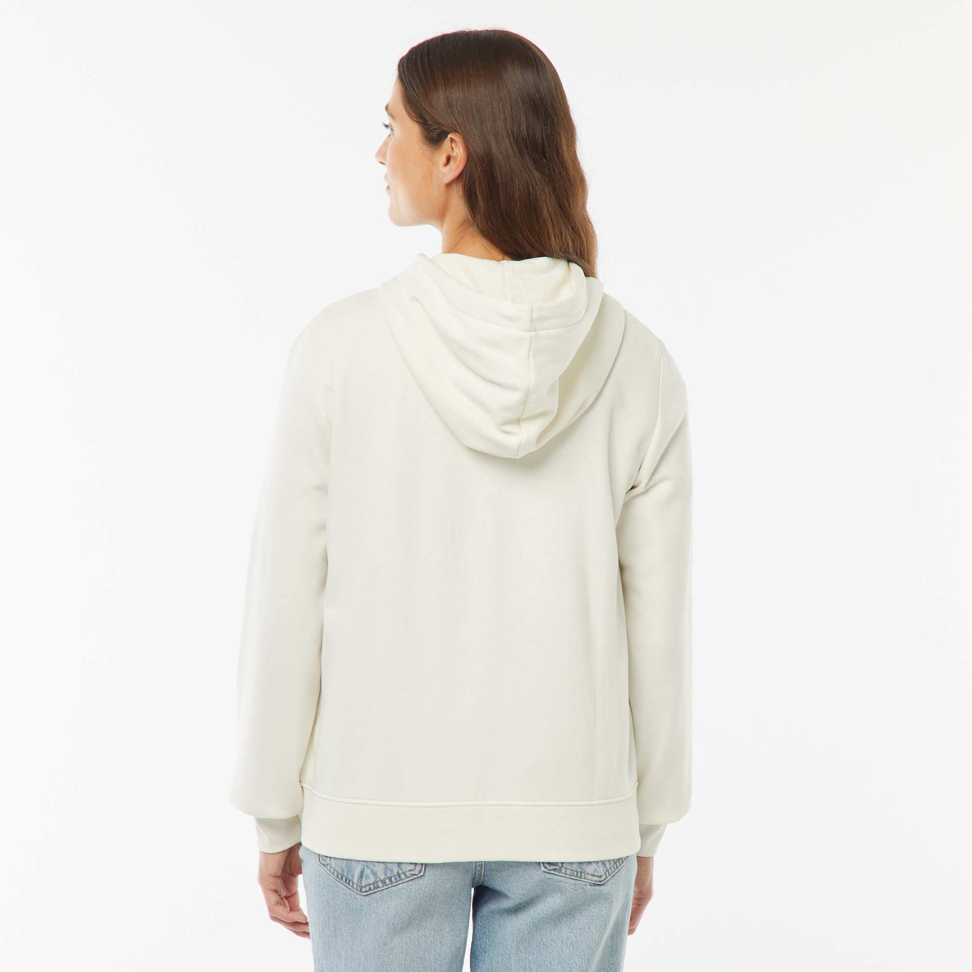 Sweat zippé capuche molleton 260 Gr BLANC