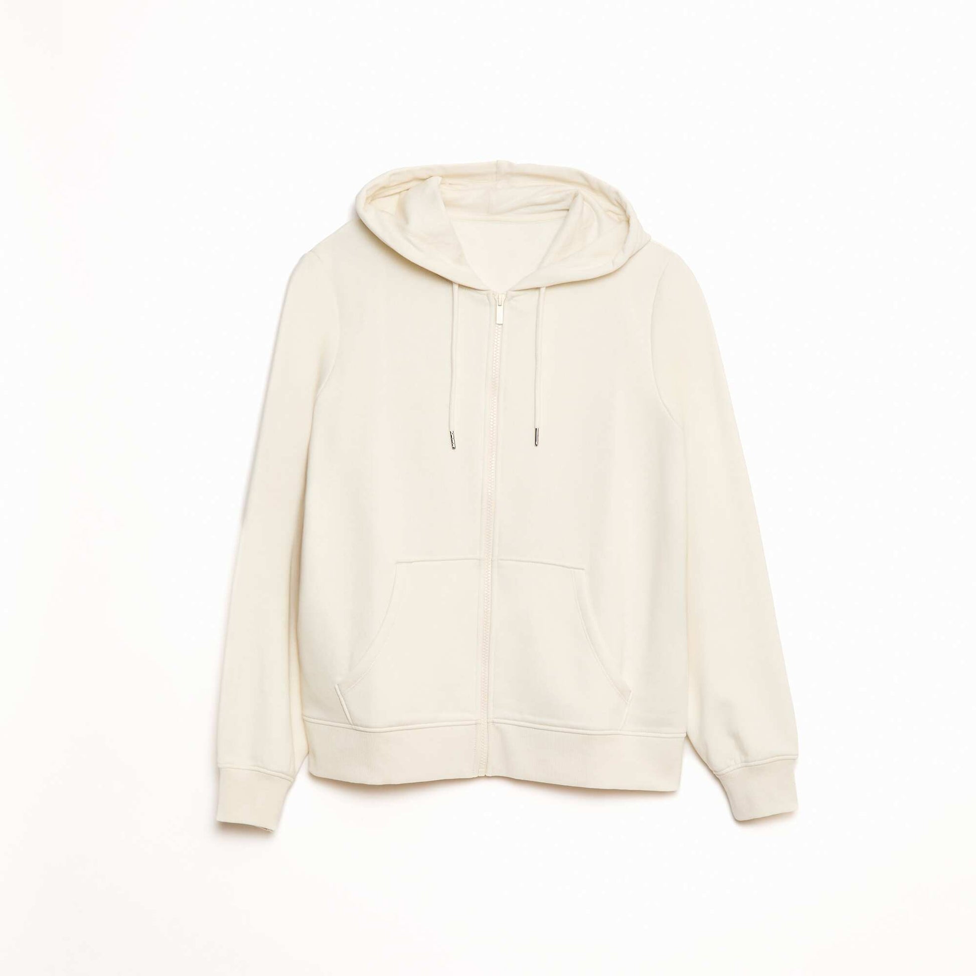 Sweat zippé capuche molleton 260 Gr BLANC