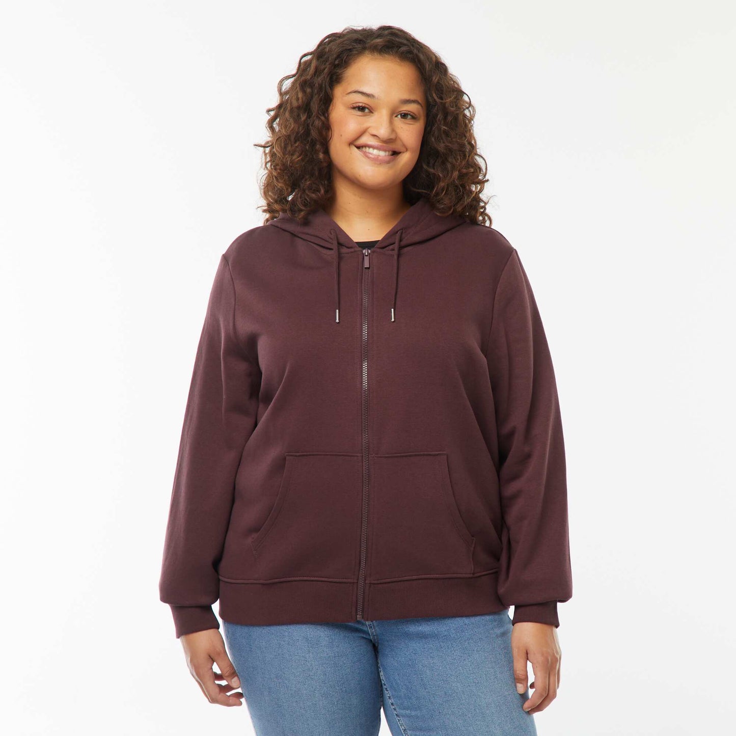 Sweat zippé capuche molleton 260 Gr BORDEAUX