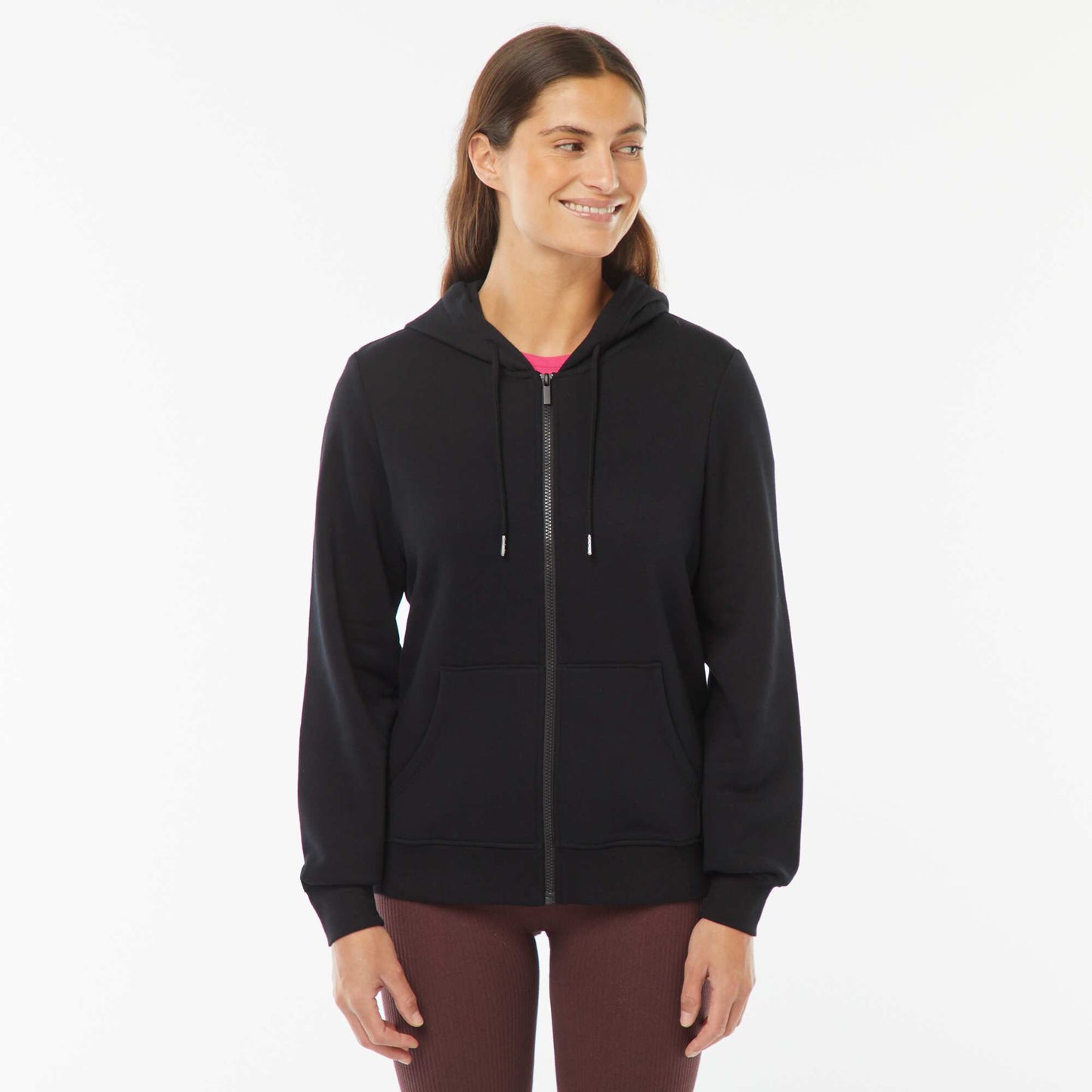 Sweat zippé capuche molleton 260 Gr NOIR