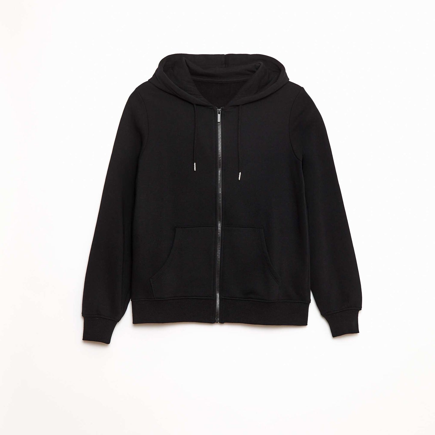 Sweat zippé capuche molleton 260 Gr NOIR