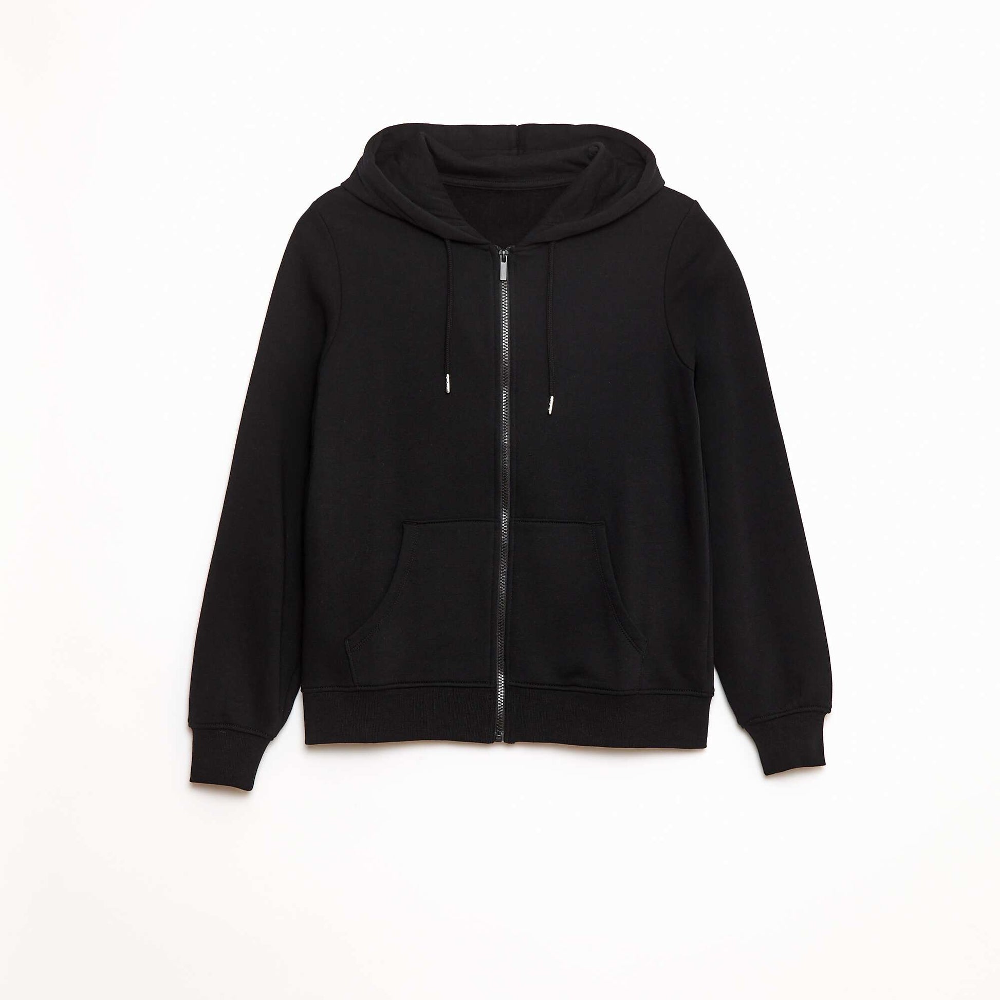 Sweat zippé capuche molleton 260 Gr NOIR