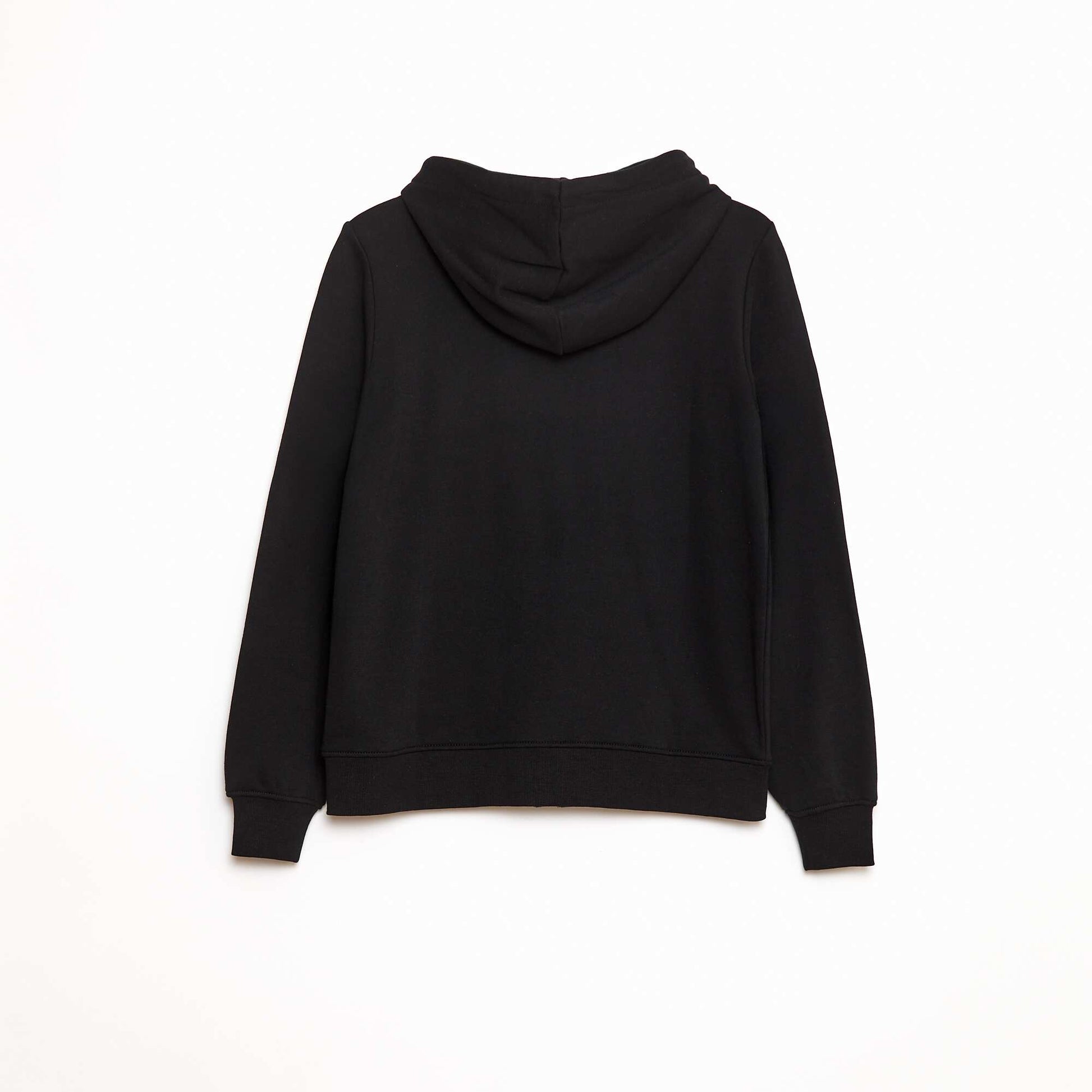 Sweat zippé capuche molleton 260 Gr NOIR