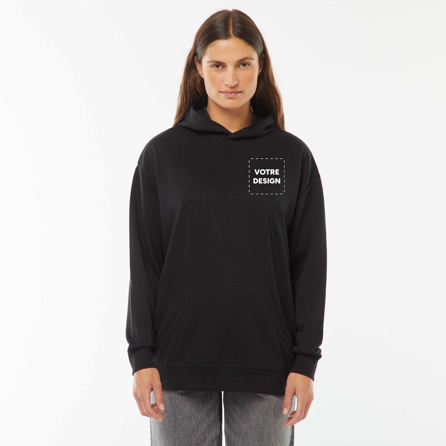 Sweat capuche molleton 320 Gr NOIR