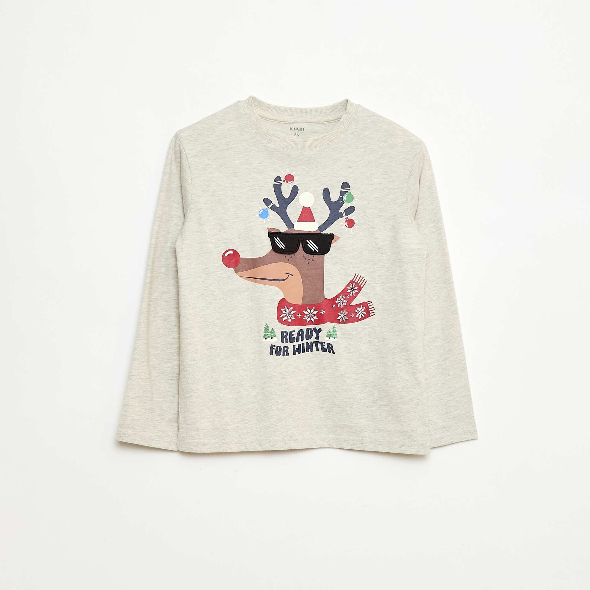T-shirt de Noël à manches longues GRIS