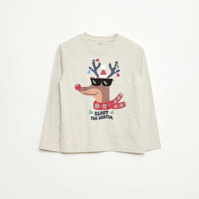 T-shirt de Noël à manches longues GRIS