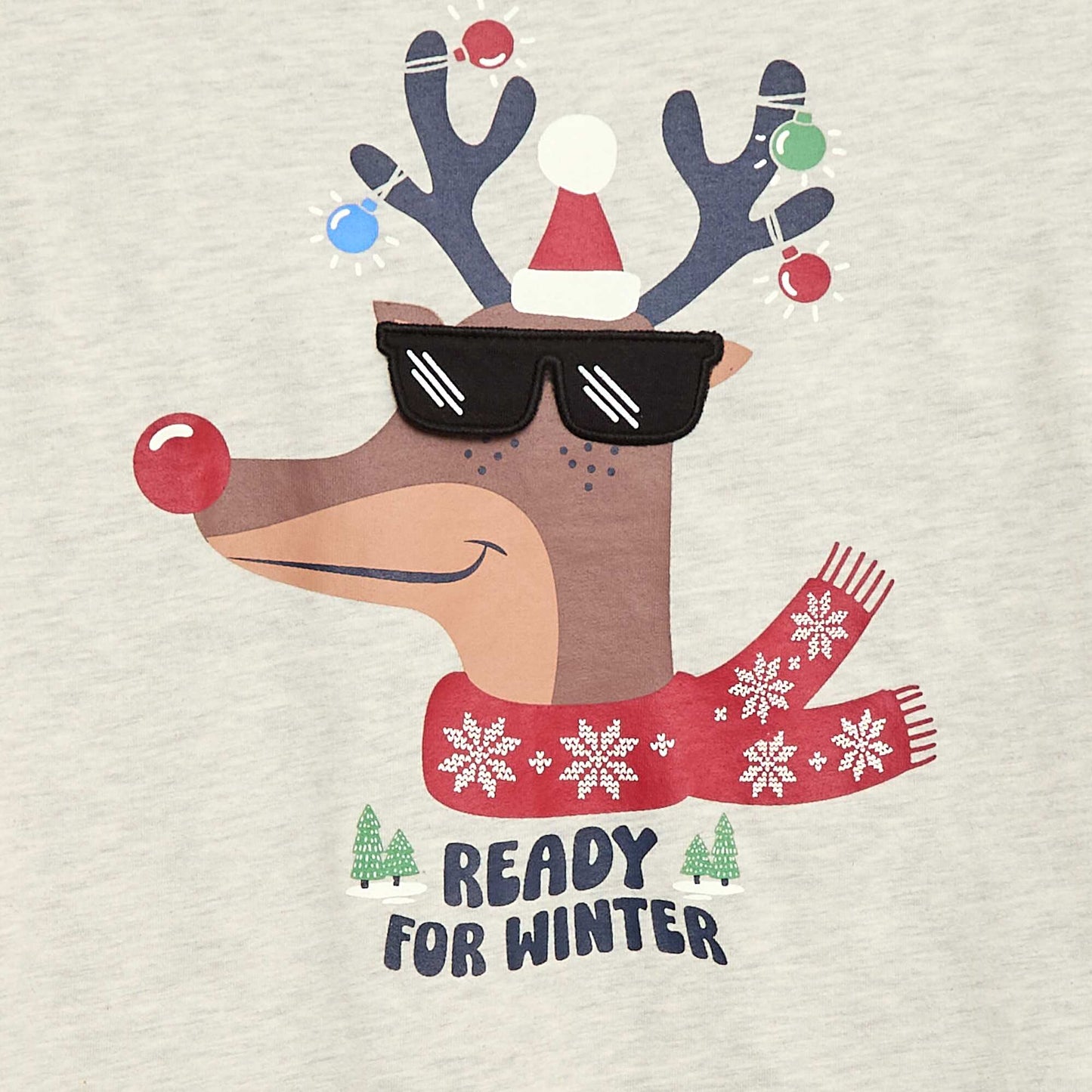 T-shirt de Noël à manches longues GRIS