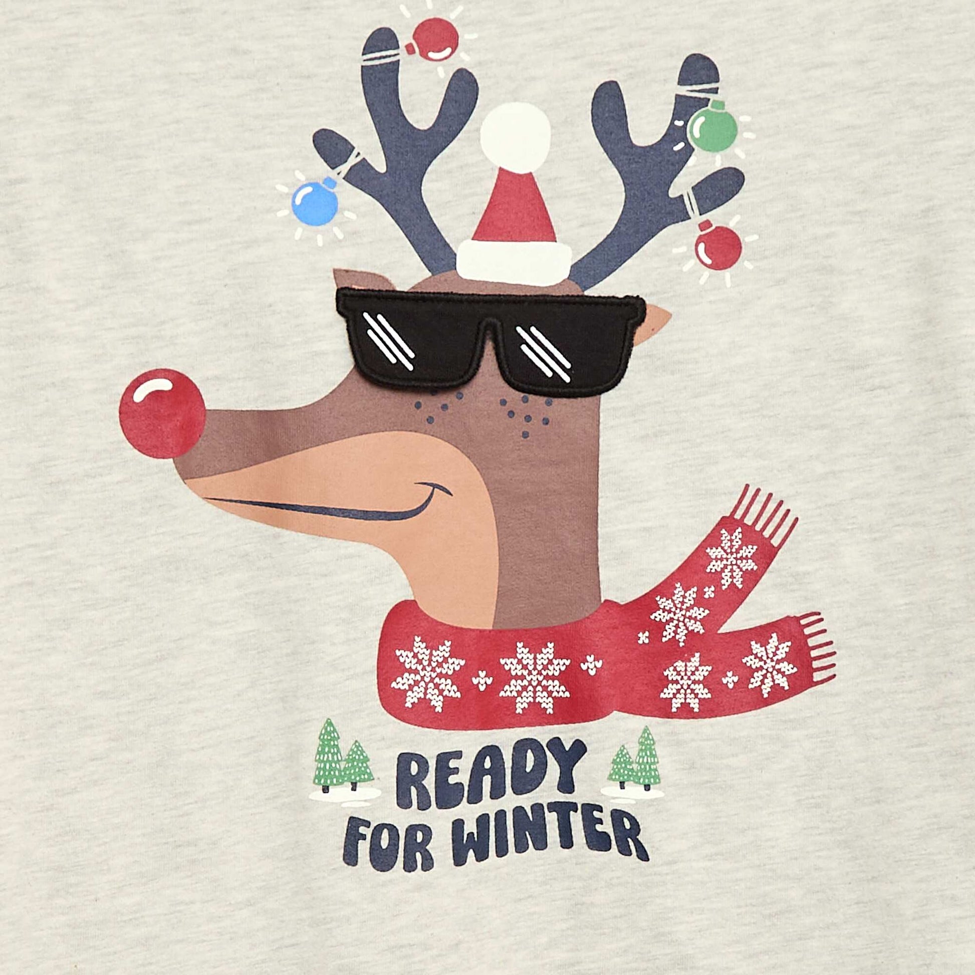 T-shirt de Noël à manches longues GRIS