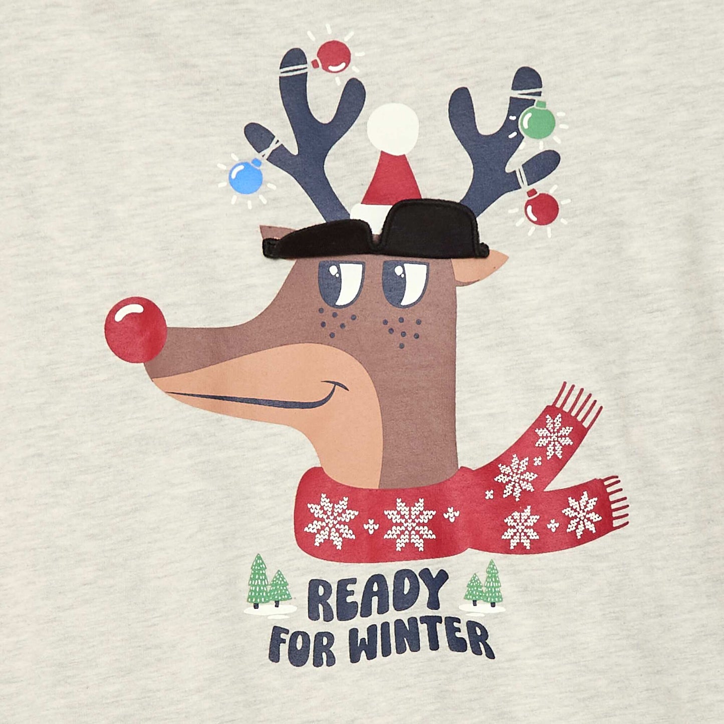 T-shirt de Noël à manches longues GRIS