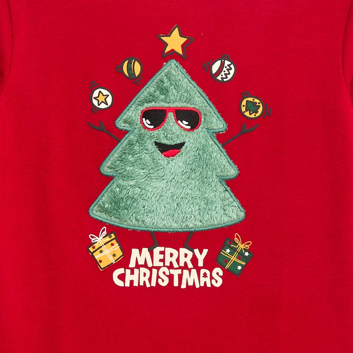 T-shirt de Noël à manches longues ROUGE
