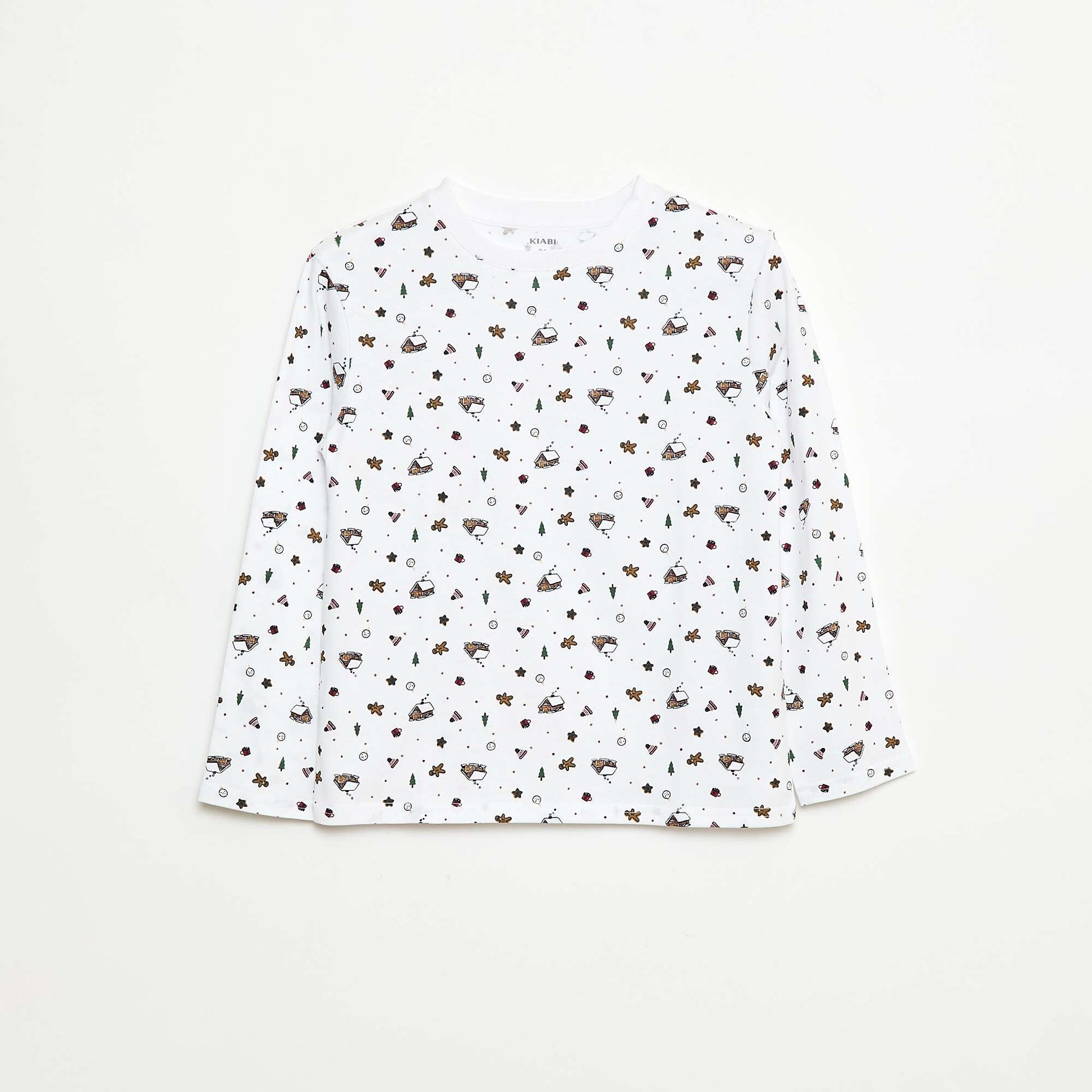 T-shirt de Noël à manches longues BLANC