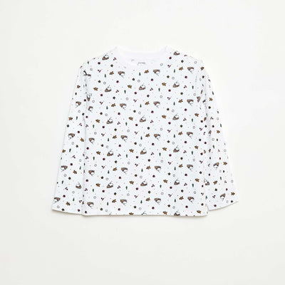 T-shirt de Noël à manches longues BLANC