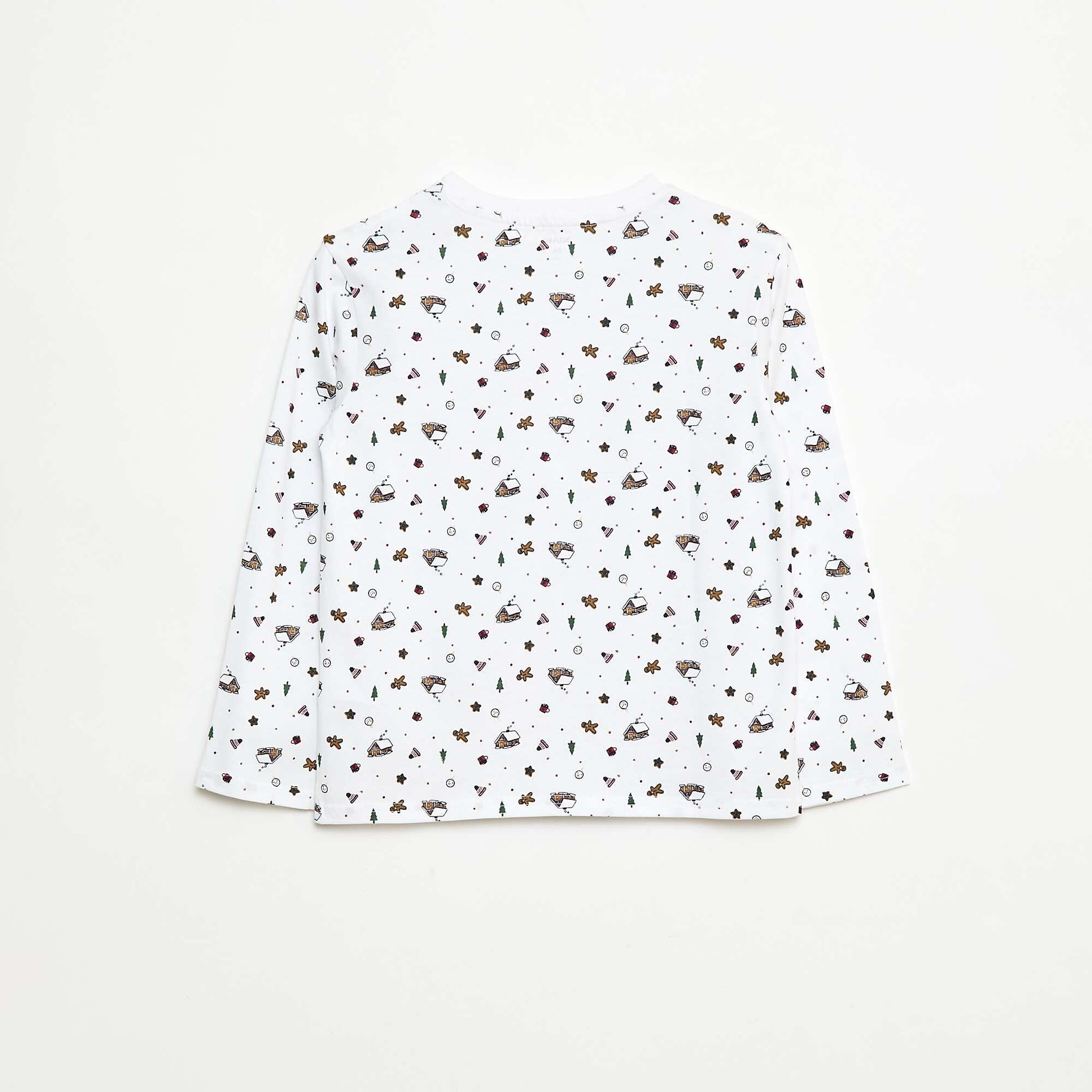 T-shirt de Noël à manches longues BLANC
