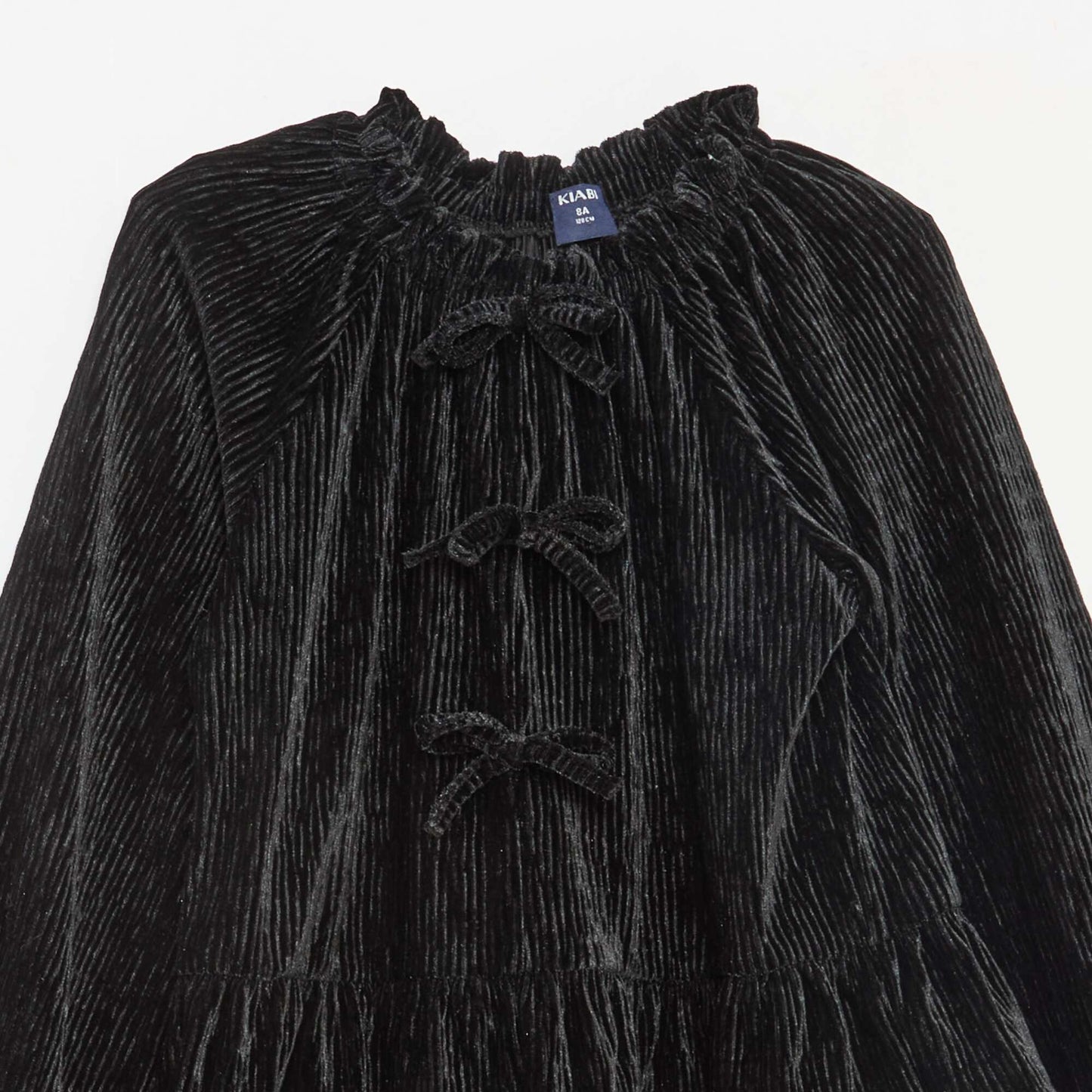 T-shirt de fête texturé avec nœud uni NOIR