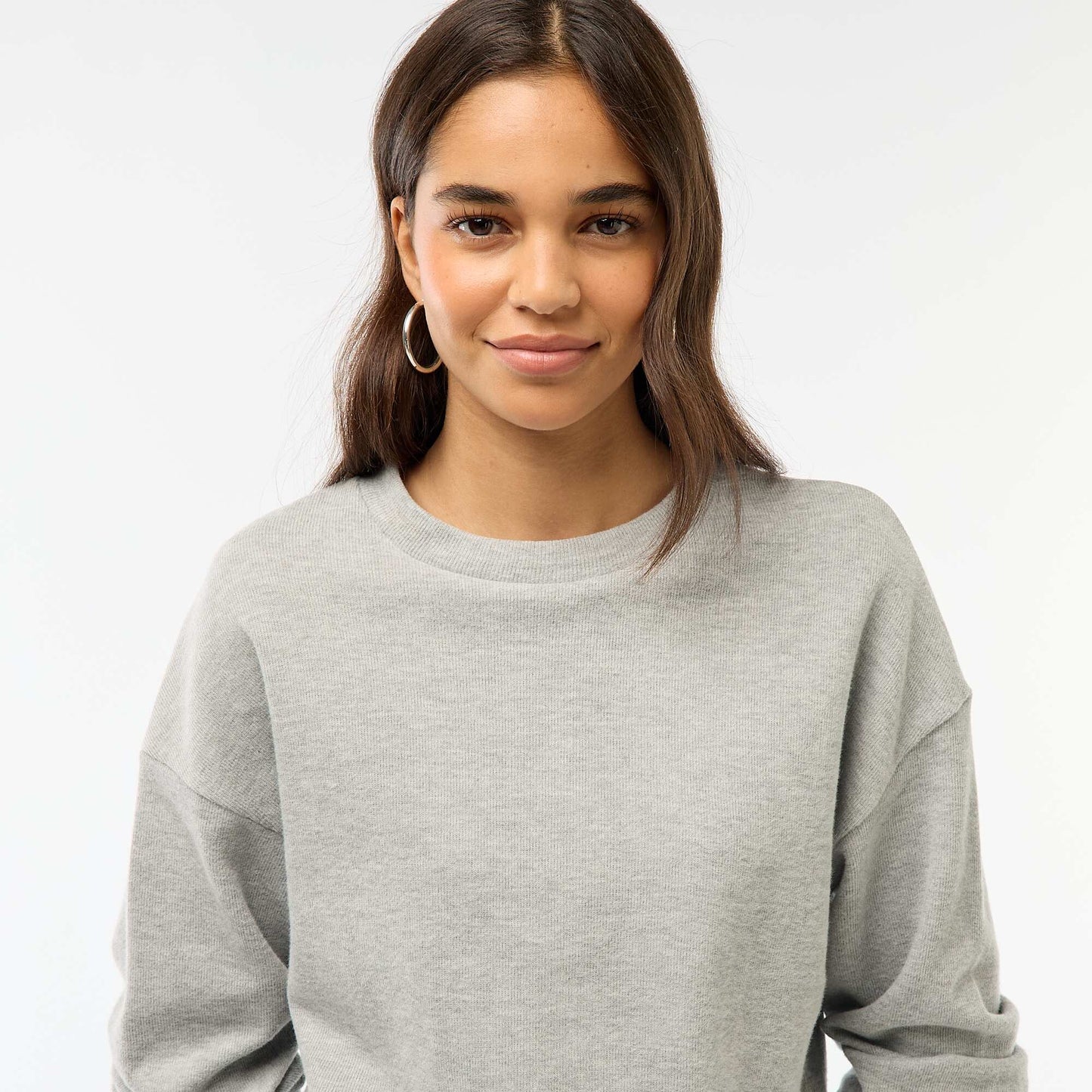 Tee-shirt en maille doudou épaisse GRIS