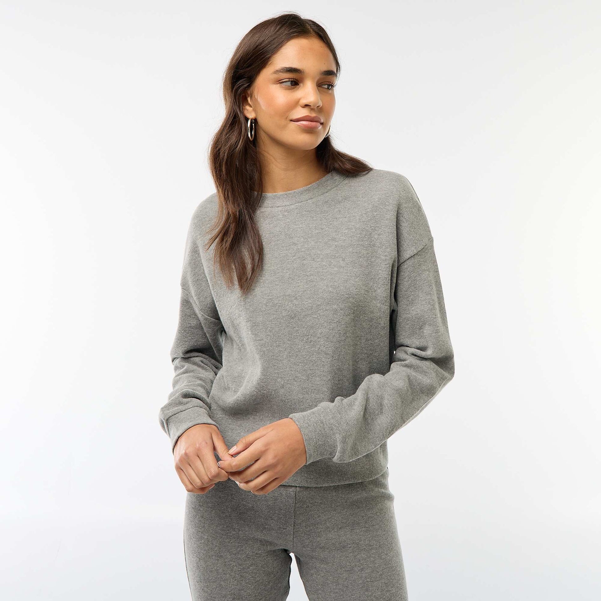 Tee-shirt en maille doudou épaisse GRIS
