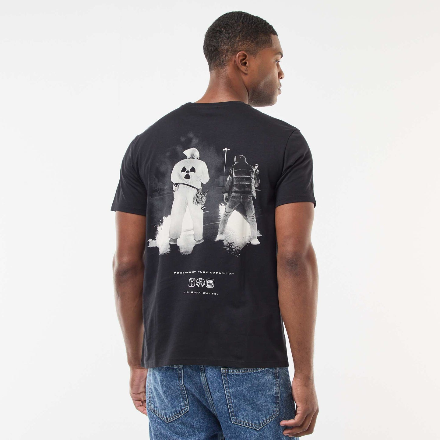 T-shirt 'Retour vers le futur' imprimé recto/verso NOIR