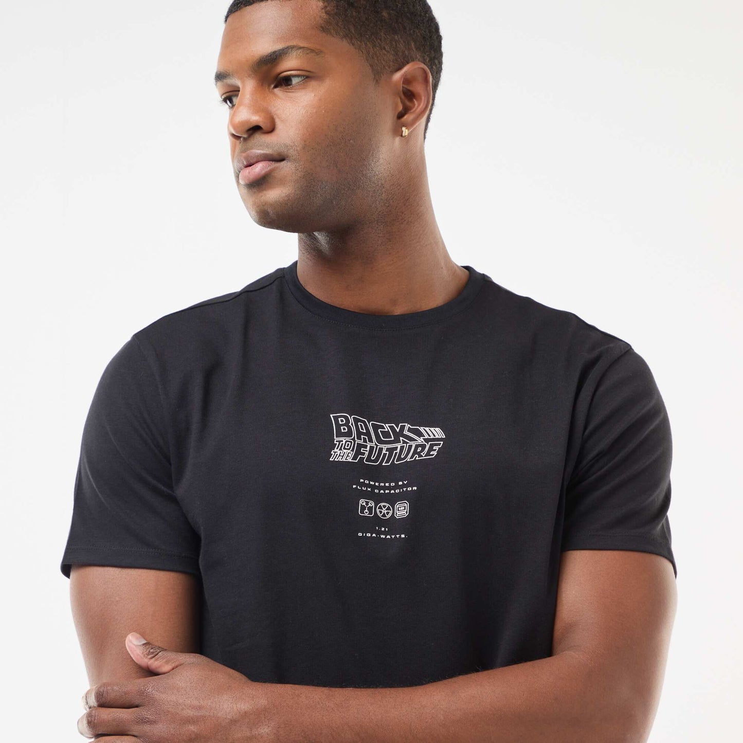T-shirt 'Retour vers le futur' imprimé recto/verso NOIR