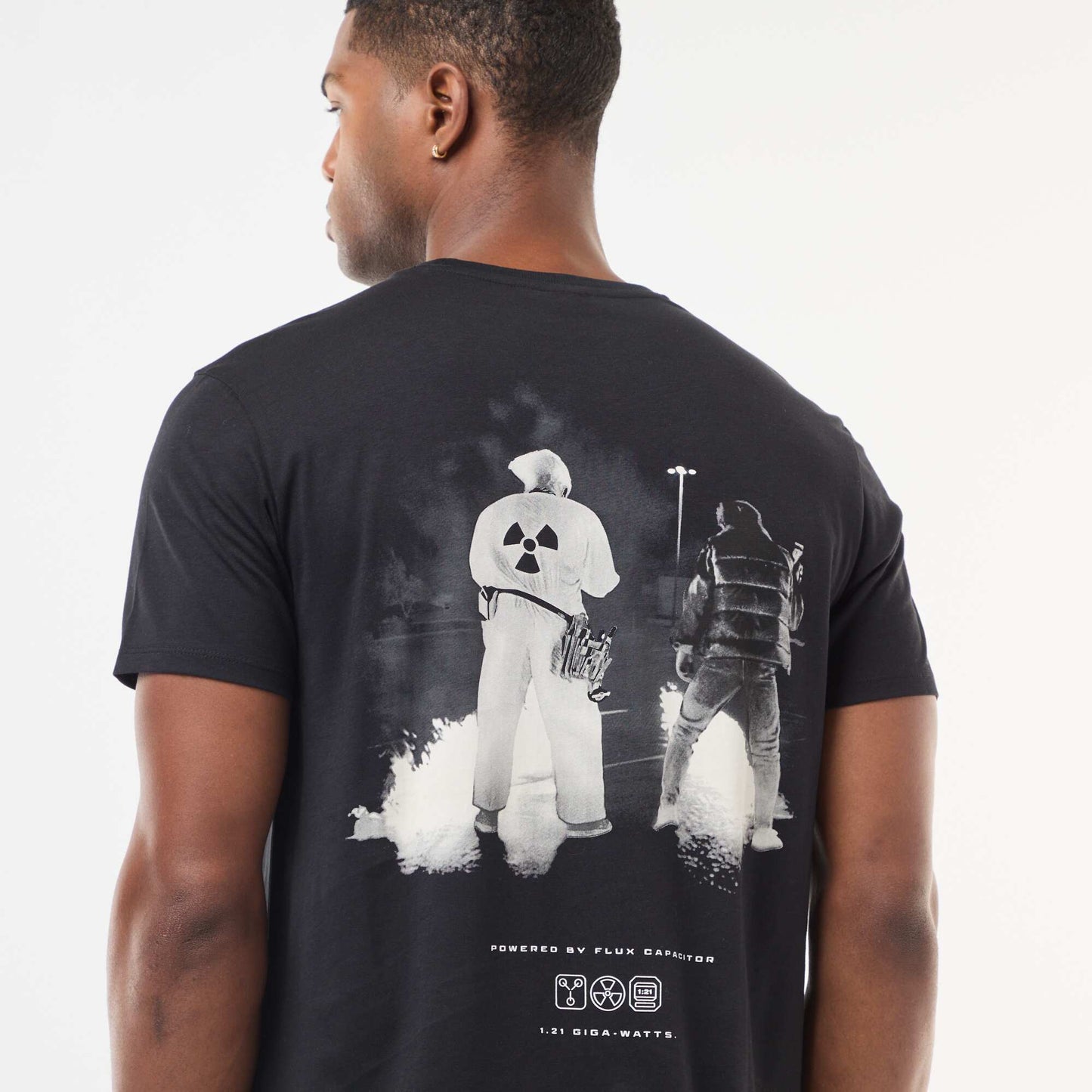 T-shirt 'Retour vers le futur' imprimé recto/verso NOIR