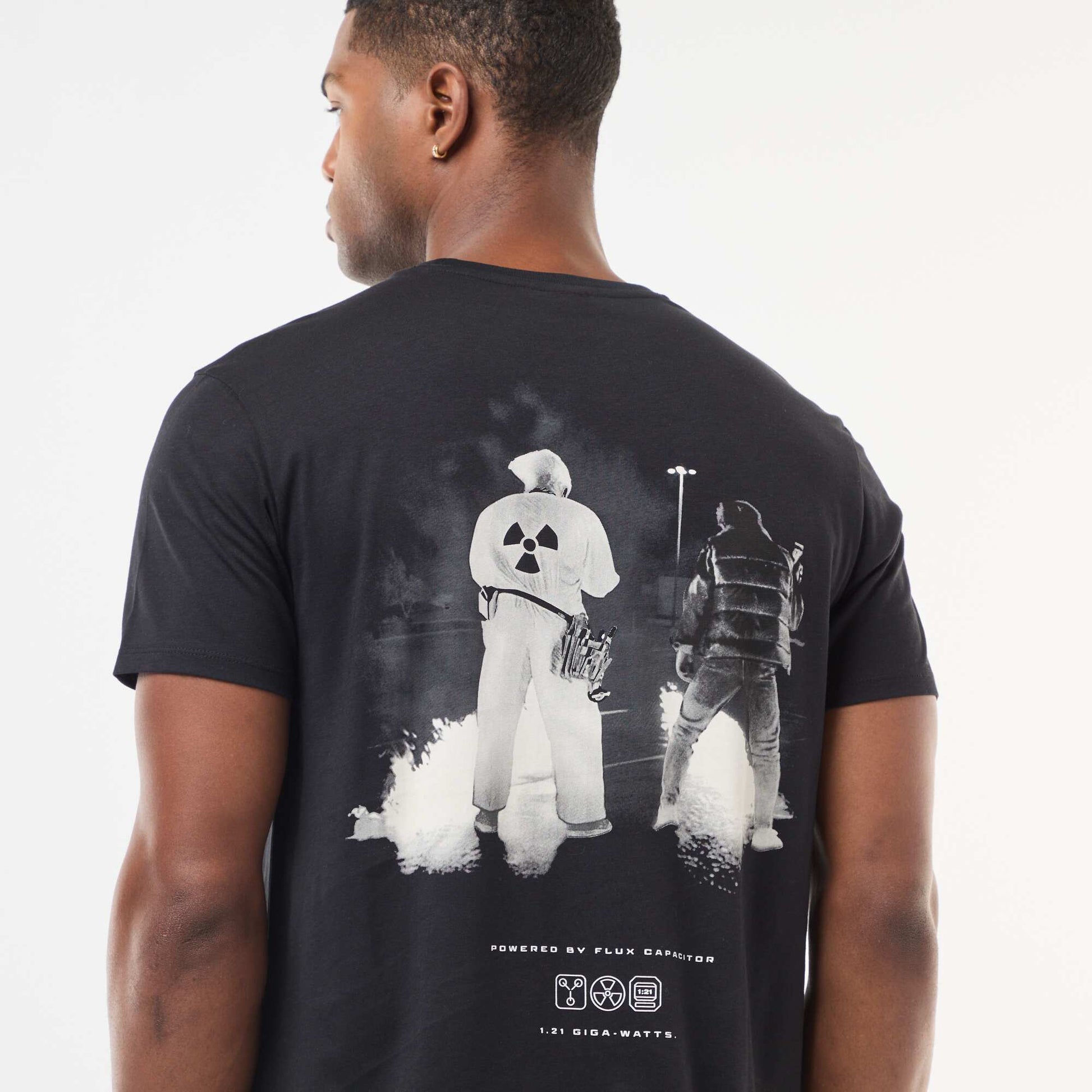 T-shirt 'Retour vers le futur' imprimé recto/verso NOIR