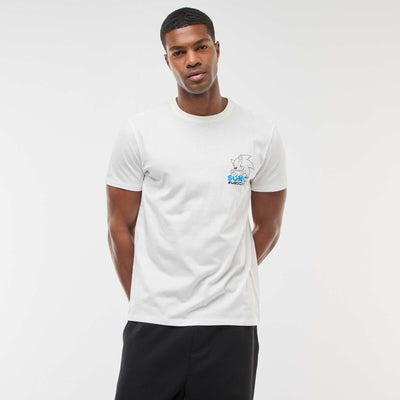 T-shirt 'Sonic' imprimé recto/verso à manches courtes BLANC